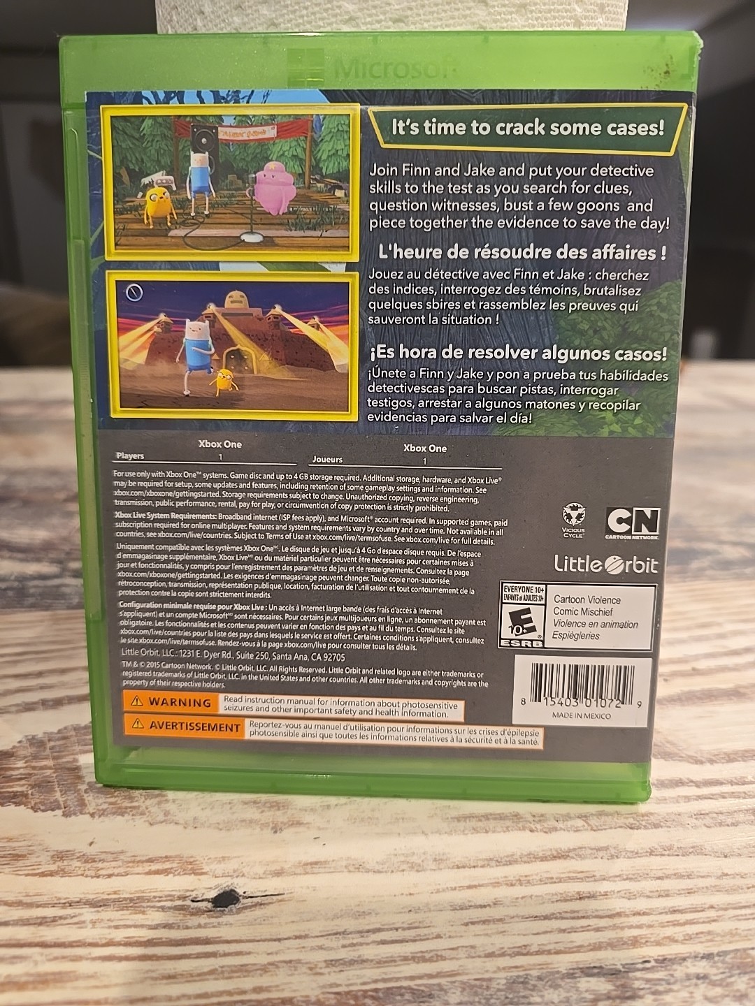 Adventure Time: Finn & Jake Investigations (Microsoft Xbox One, 2015) CIB