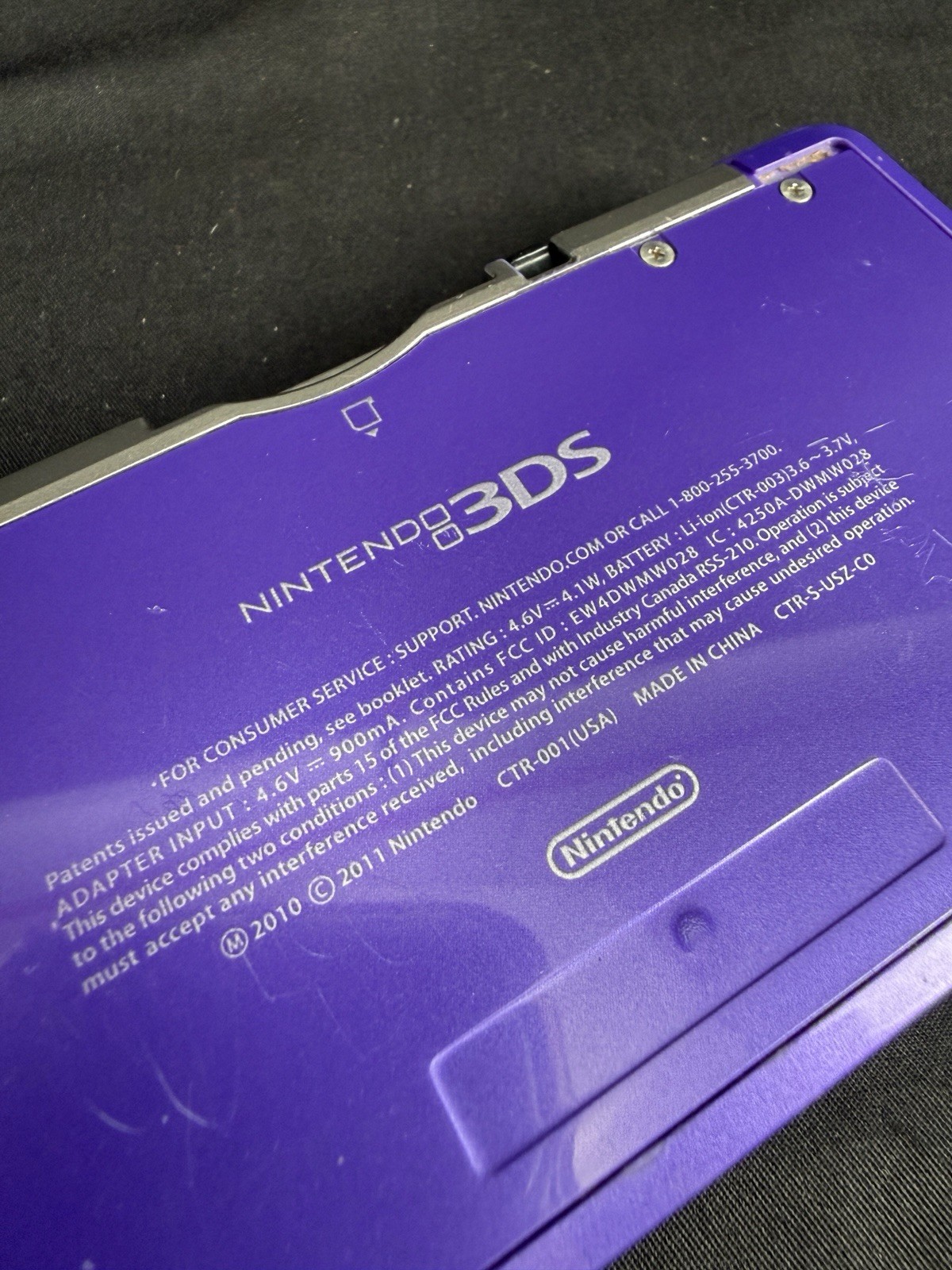 US VERSION Nintendo 3DS Handheld Console Midnight Purple System CTR-001