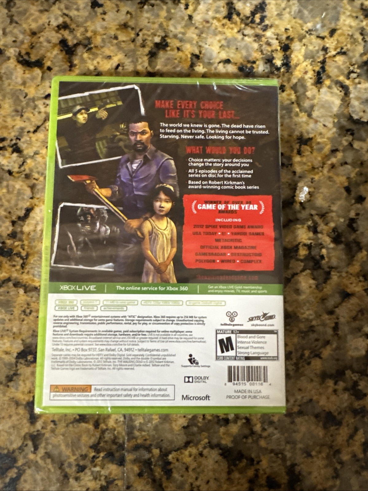 The Walking Dead: A Telltale Games Series (Microsoft Xbox 360, 2012) New/Sealed