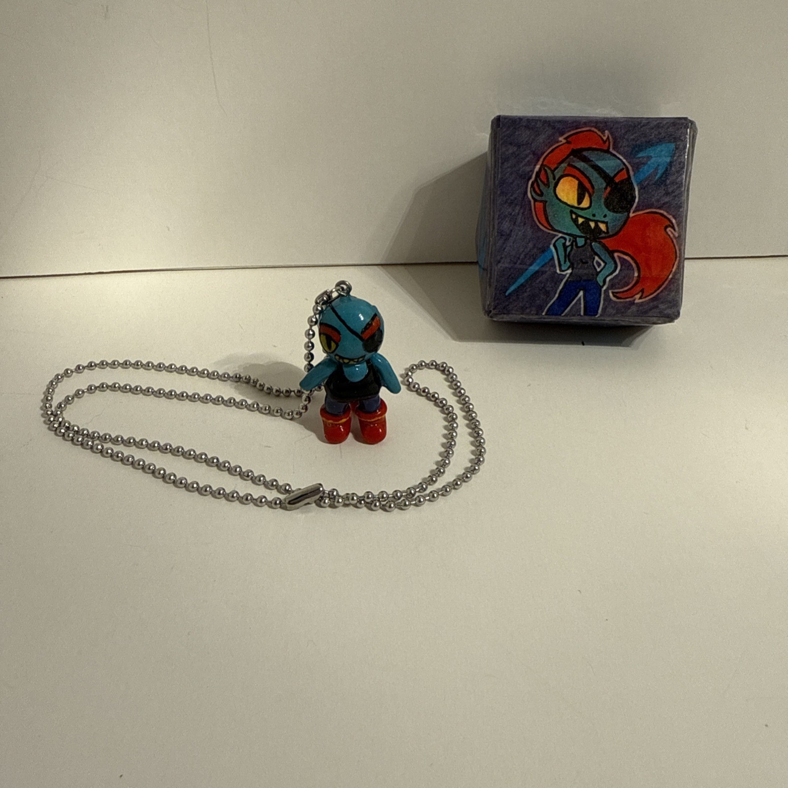 Undyne Undertale Gamer Necklace Charm Keychain Delta Rune