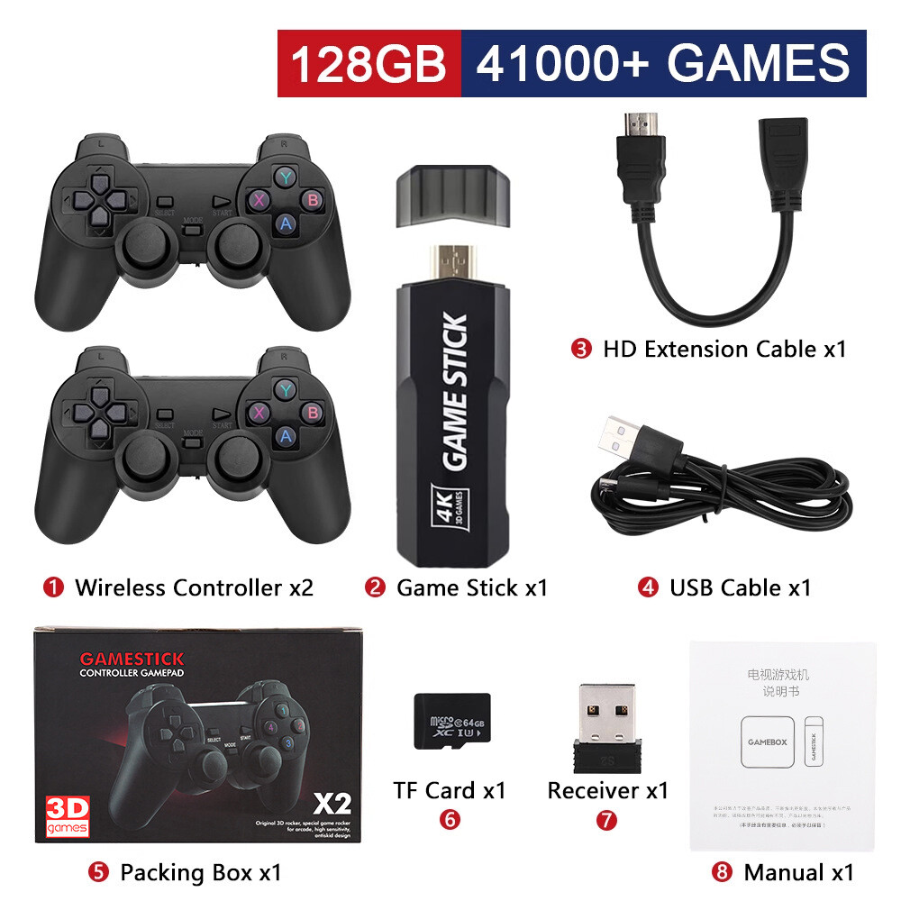 X2 Plus 64g-128G 41000 Game GD10 Pro 4K Game Stick Retro Wireless Consoles AAR