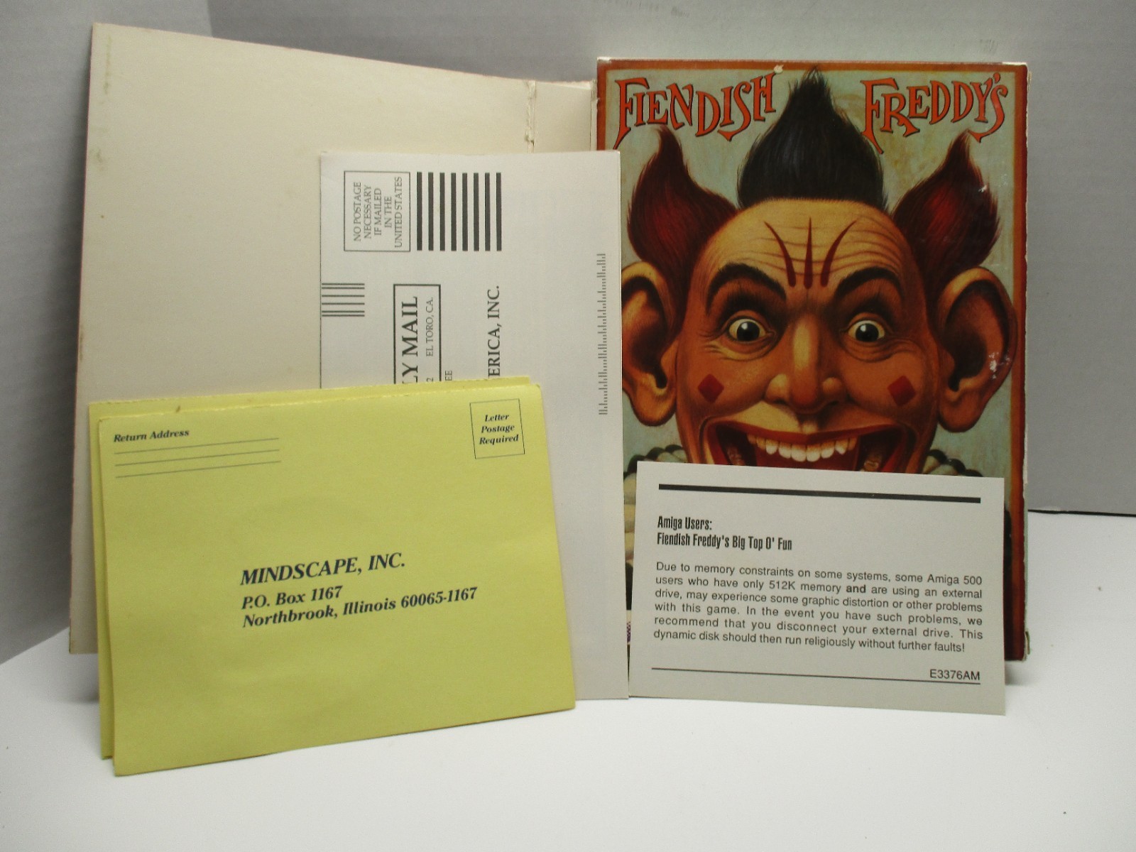 COMMODORE AMIGA FIENDISH FREDDY’S BIG TOP O FUN BIG BOX 3.5″ GAME 1989 MINDSCAPE
