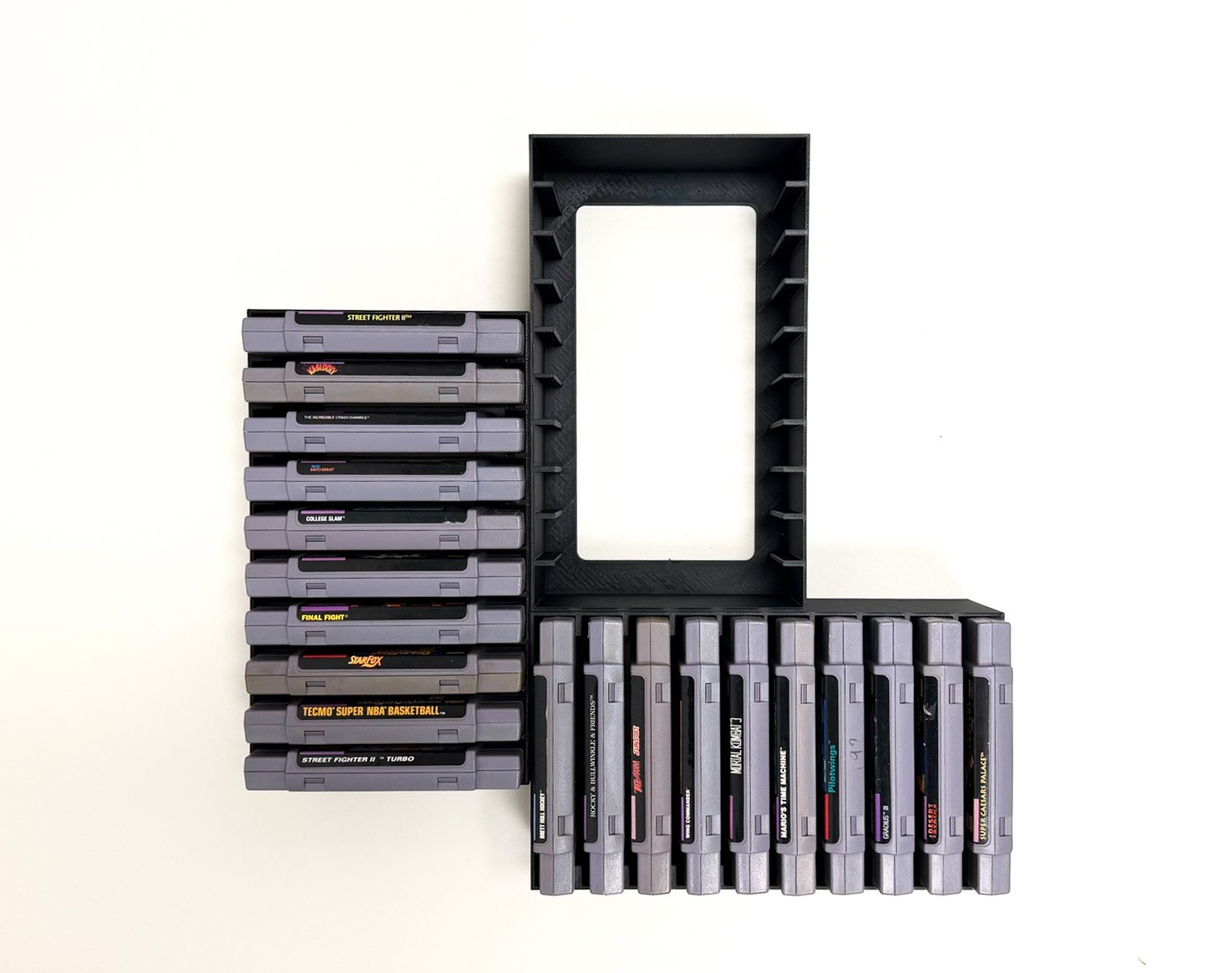 SNES (Super Nintendo) Video Game Cartridge Wall Mount / Organizer / Display