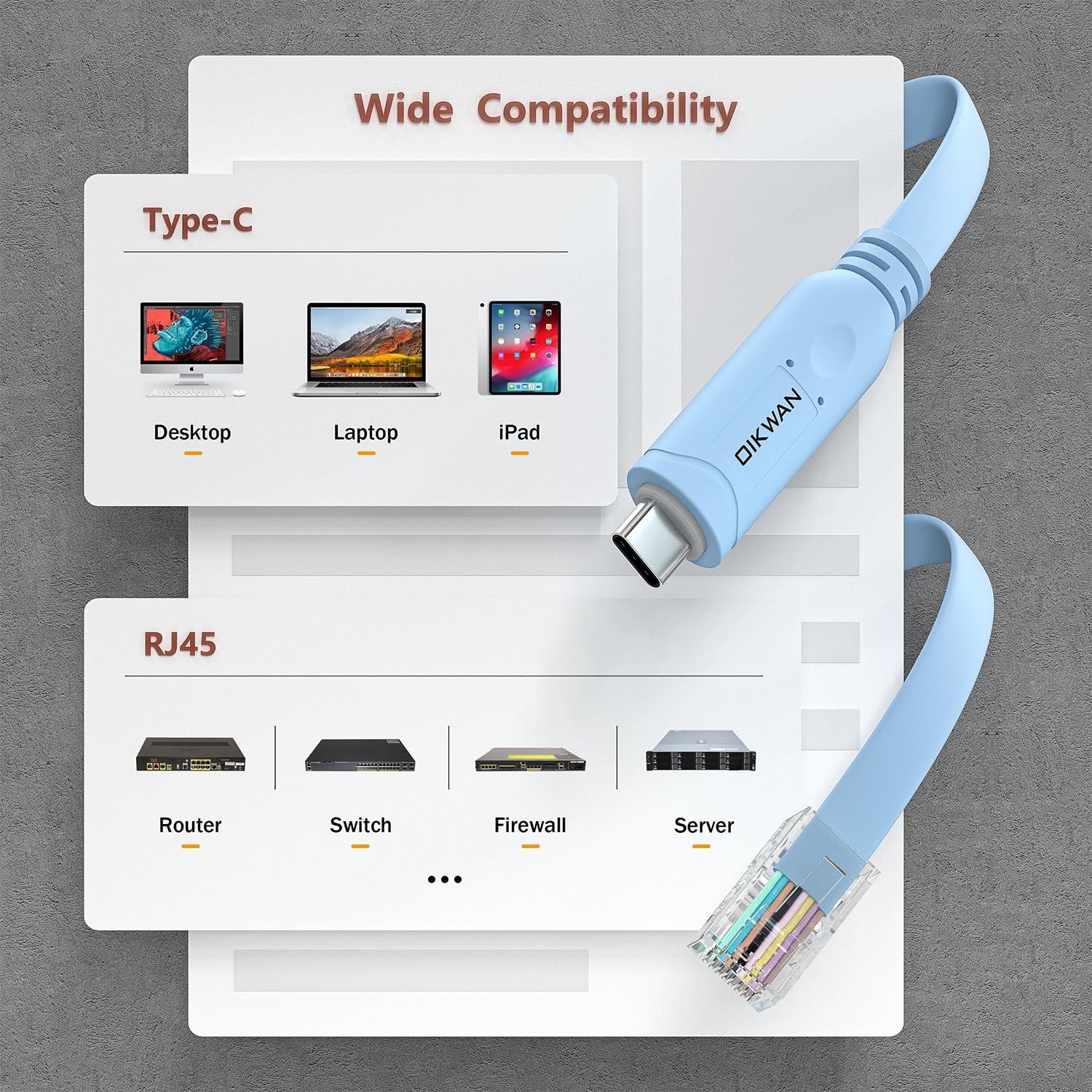 USB-C Console Cable 2-Pack for Cisco Routers, Switches, Windows, Linux