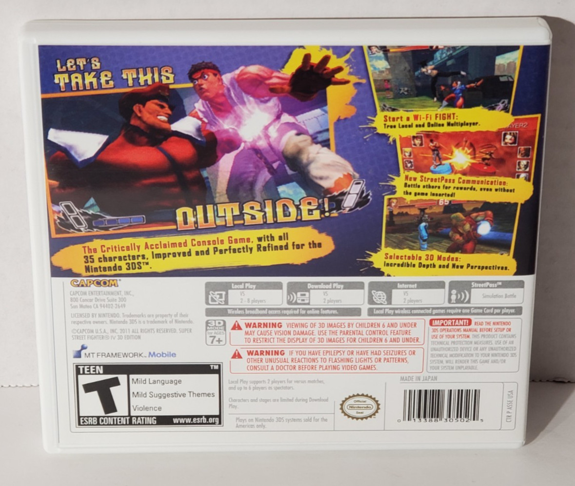 Super Street Fighter IV — 3D Edition (Nintendo 3DS, 2011) Complete – Tested
