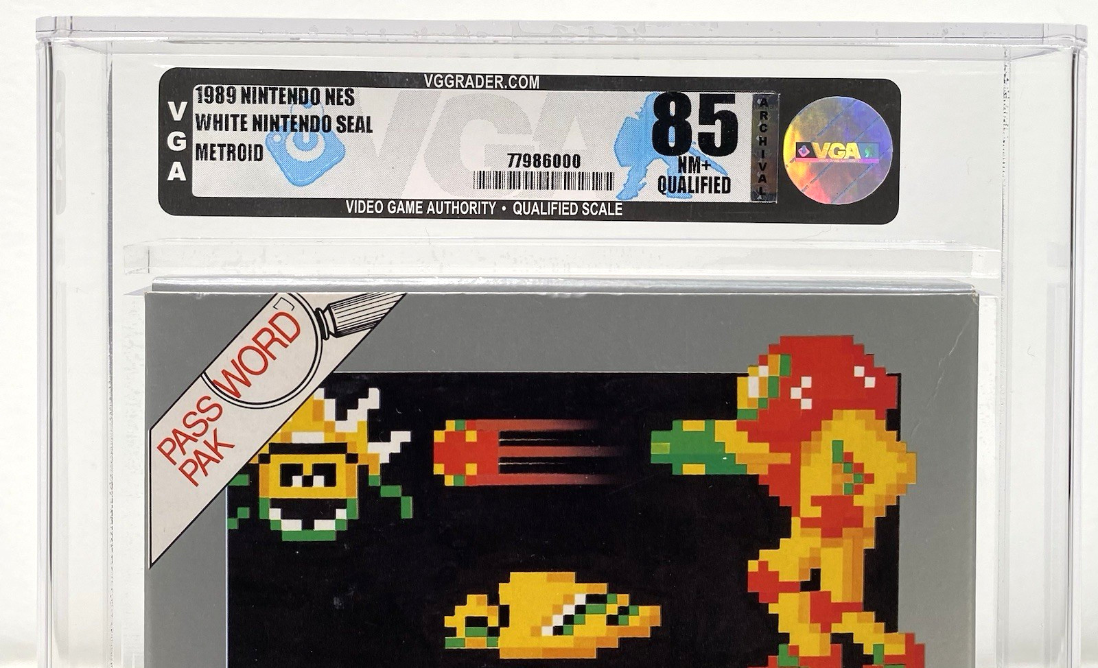 Metroid Nintendo NES New 1989 VGA Q 85 Archival Qualified White Oval Seal