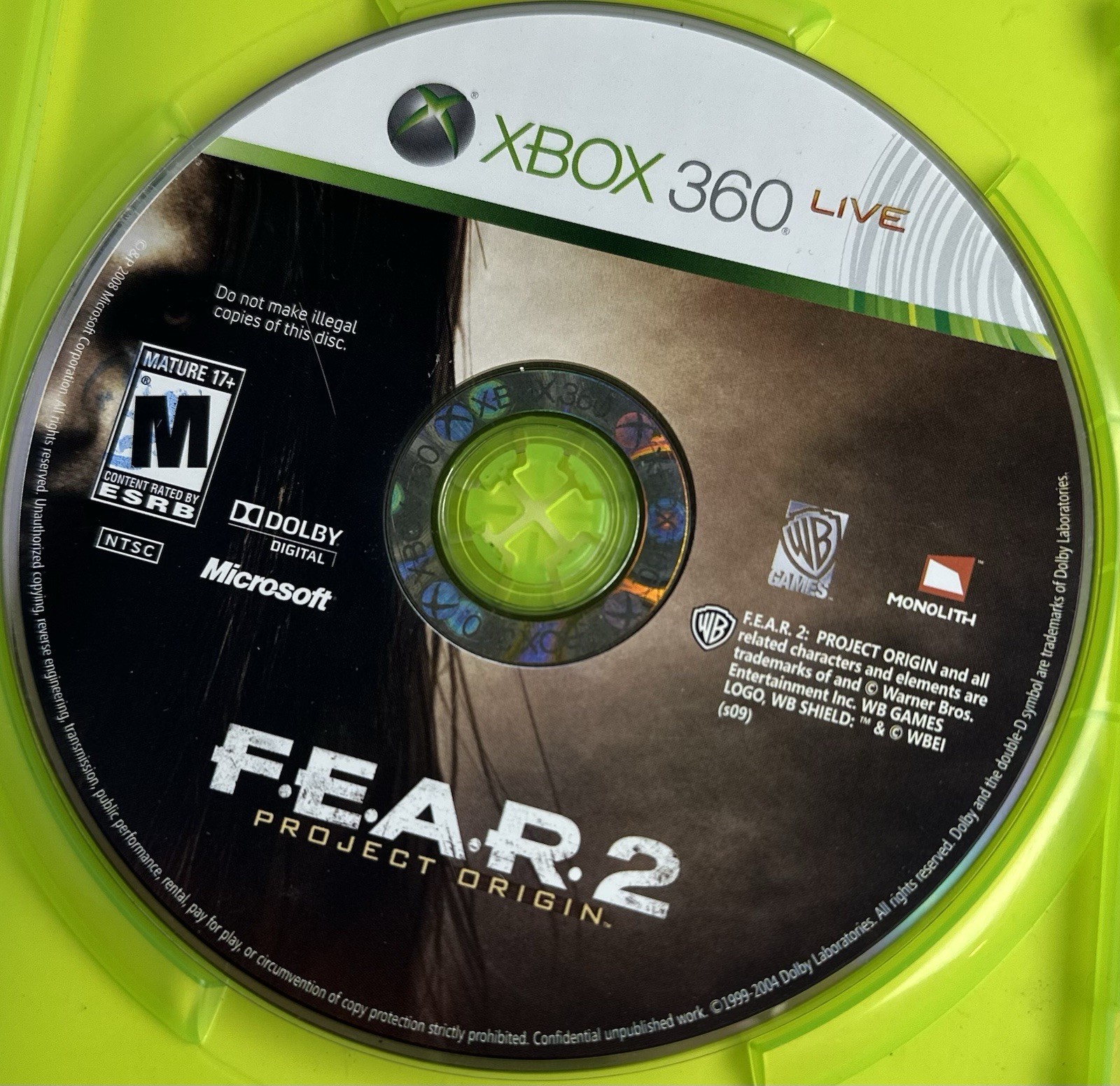 XBOX 360 Fear 2 + Fear 3 Video Games Horror CIB Complete Lot Of 2 Games Working