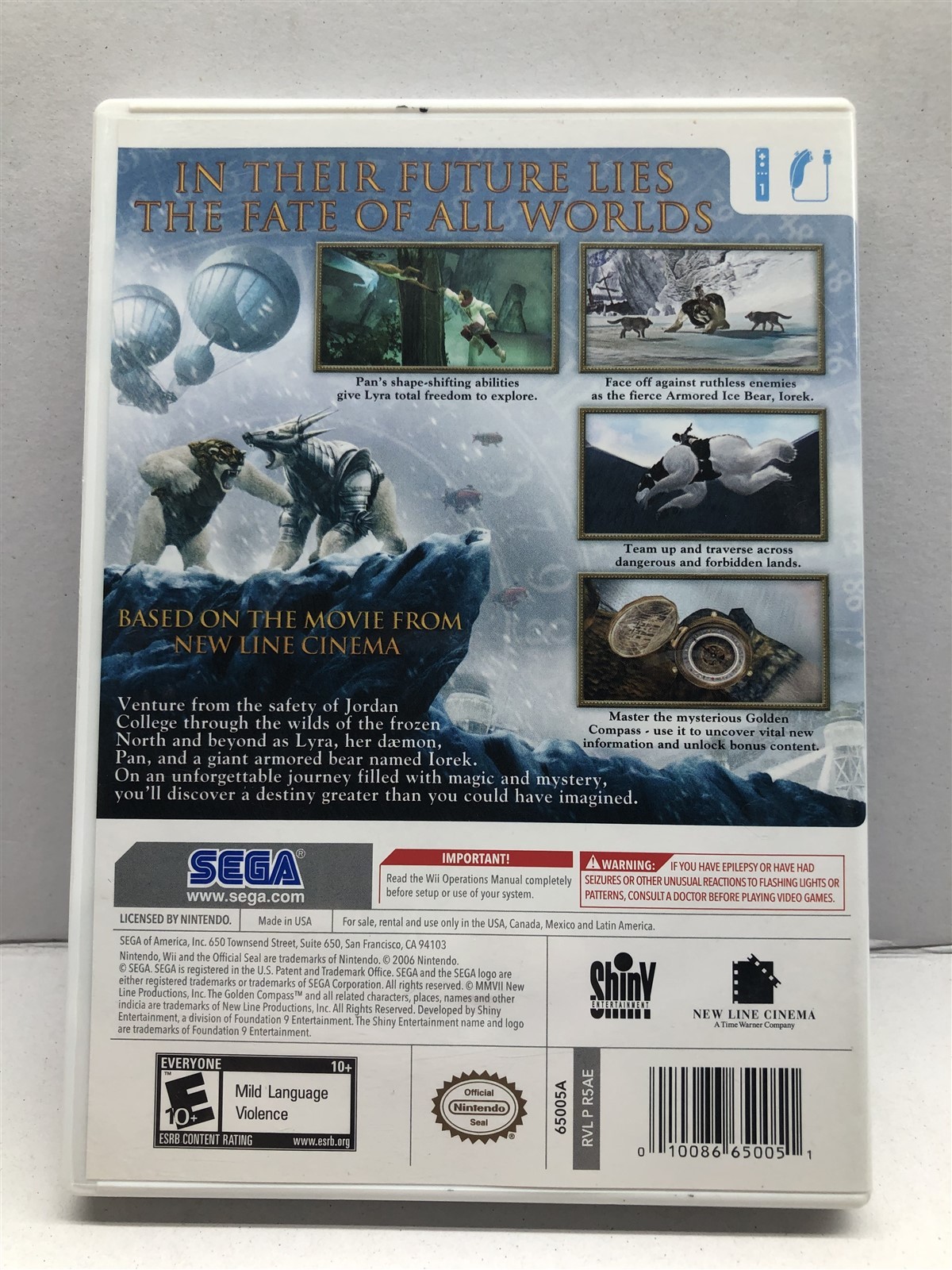 The Golden Compass (Nintendo Wii, 2007) Complete w/ Manual – Tested Working