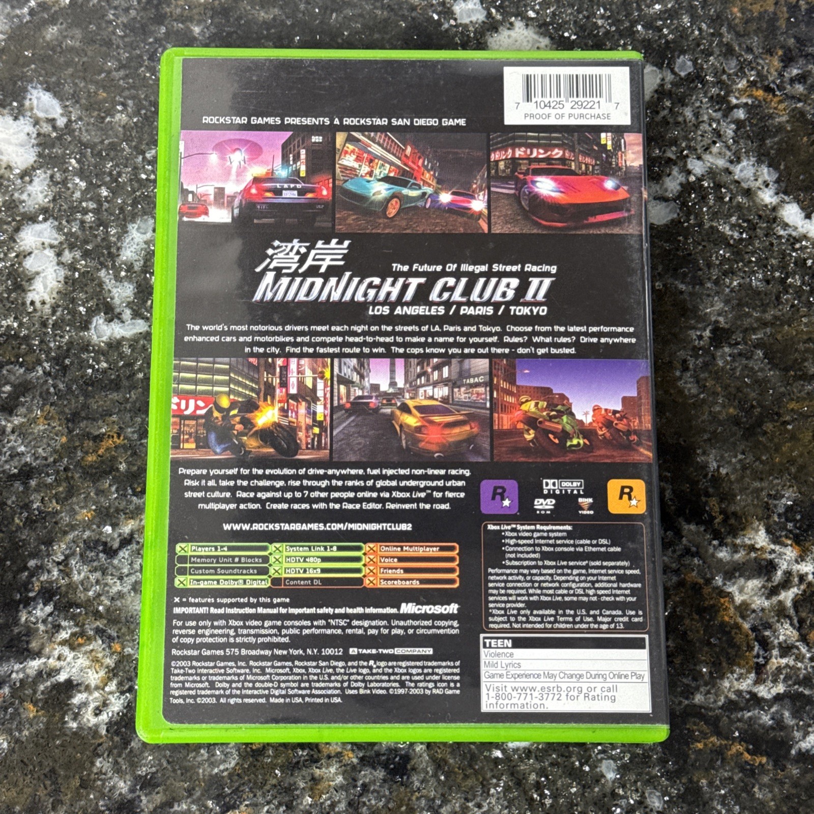 Midnight Club II (Microsoft Xbox, 2003) CIB TESTED NICE!