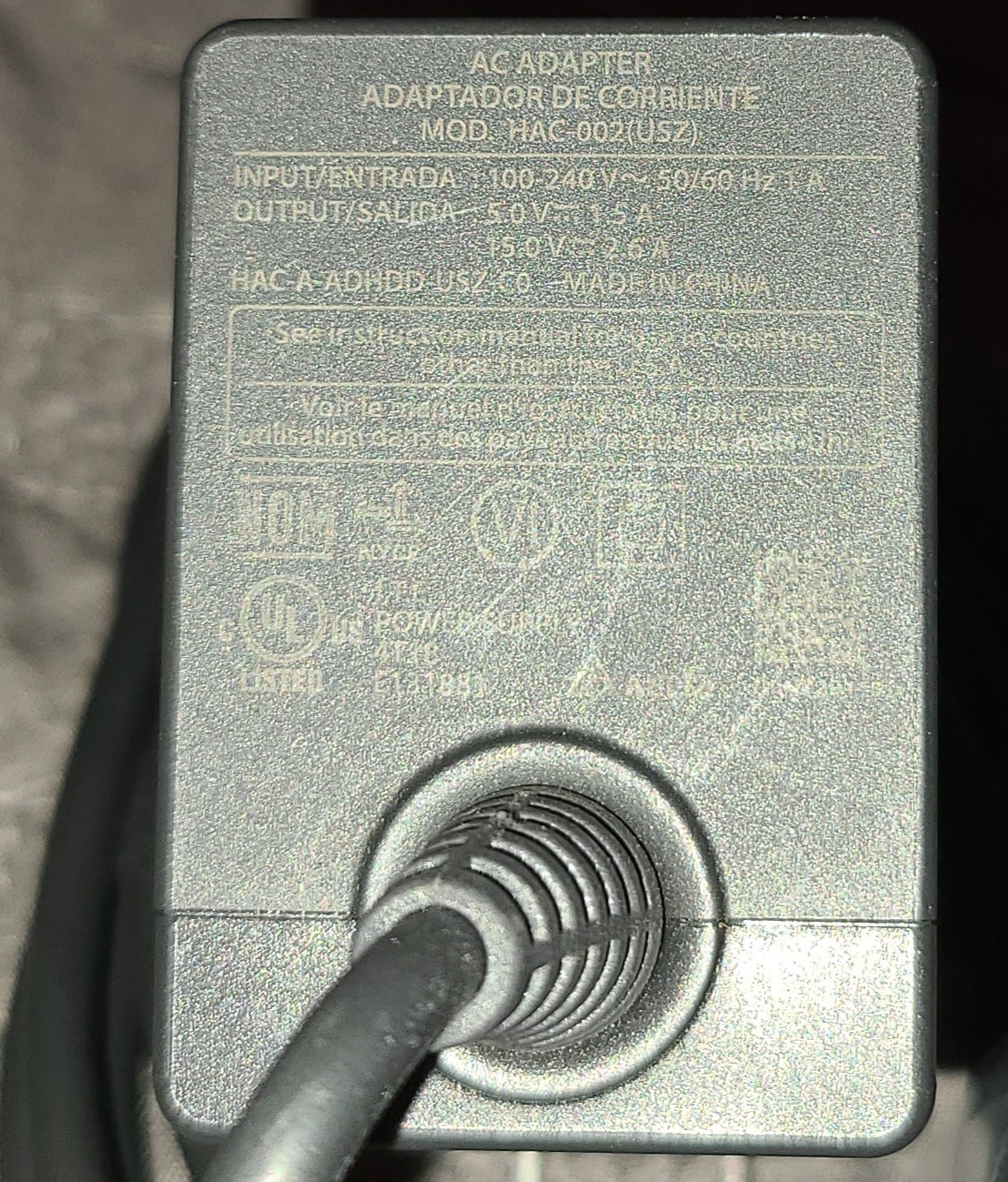 Nintendo Switch AC Power Adapter HAC-002