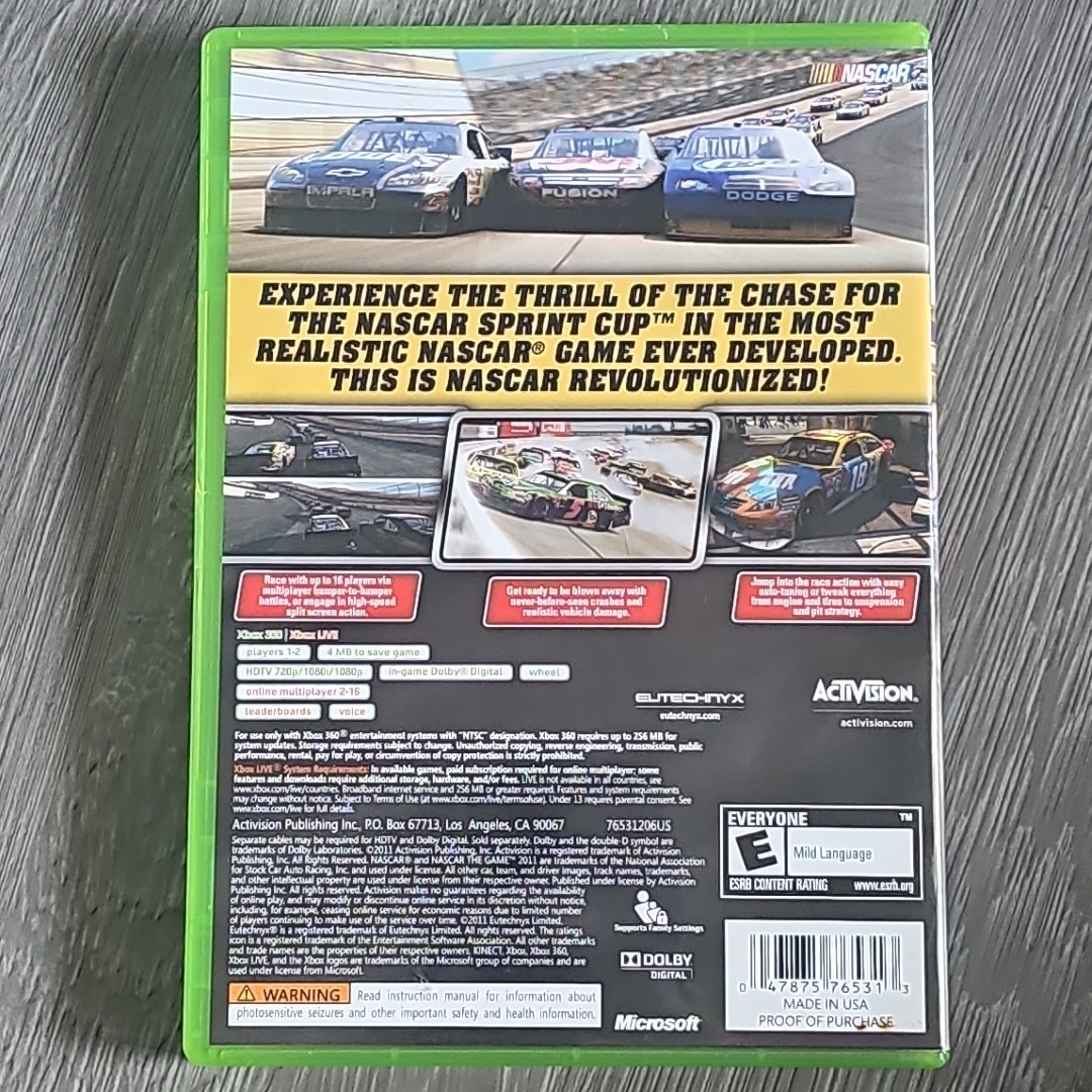 NASCAR The Game 2011 (Microsoft Xbox 360, 2011)