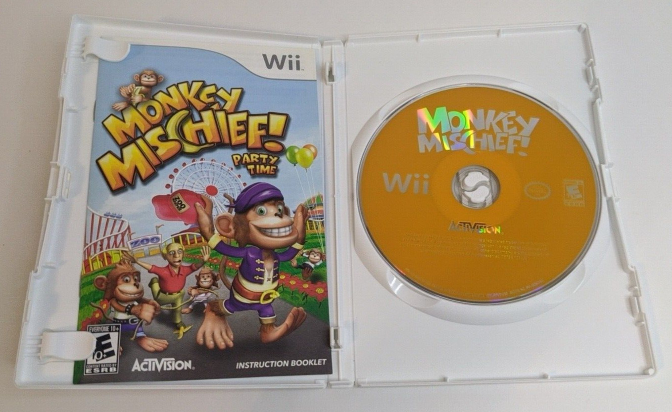Monkey Mischief Party Time (Nintendo Wii, 2008) Complete with Manual