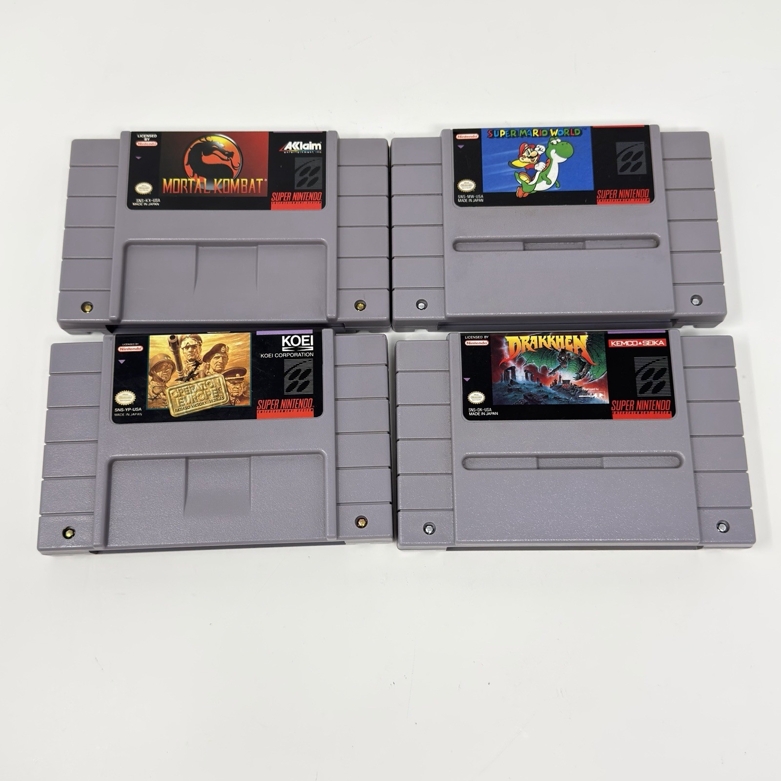 Super Nintendo SNES Console Bundle 4 Games Controller Tested Works Super Mario