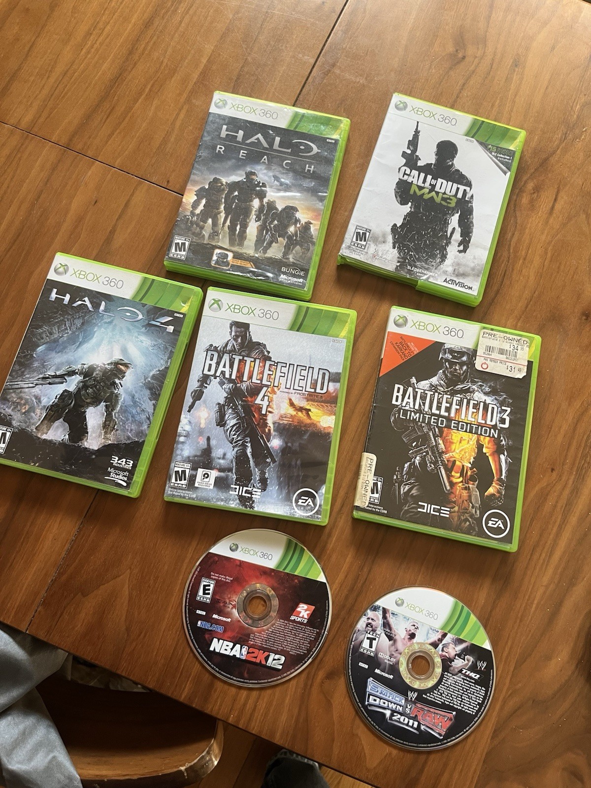 Xbox 360 Game Lot Of 7, Condition Varies, Untested , Battlefield, COD, Halo C4