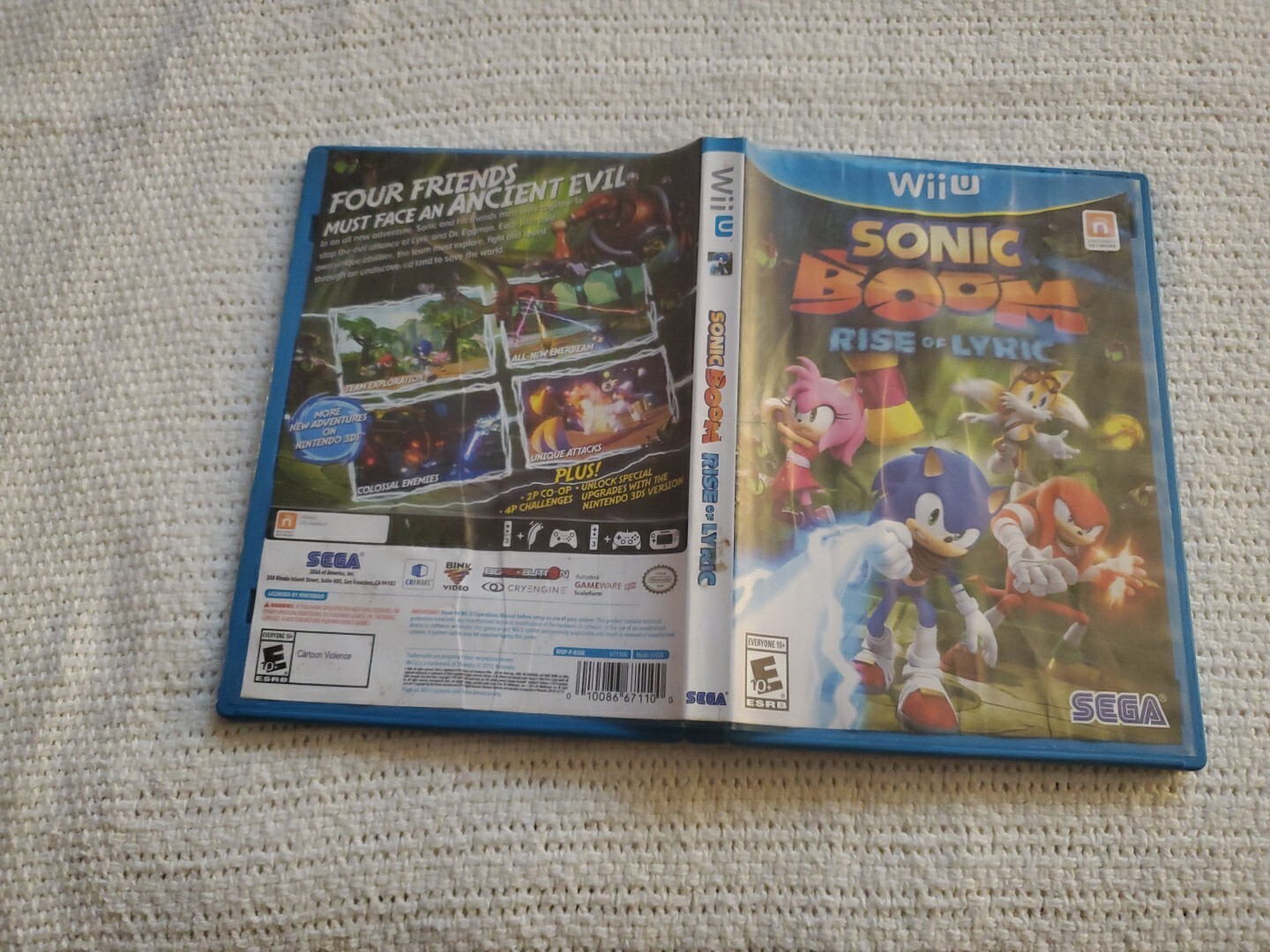 Sonic Boom: Rise of Lyric (Nintendo Wii U, 2014) Complete W/ Manual