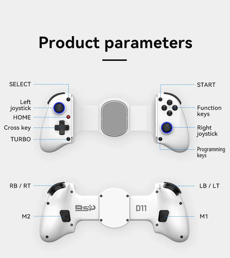 BSP-D11Stretching Mobile Gaming Wireless Phone Controller For Android/IOS/TABLET