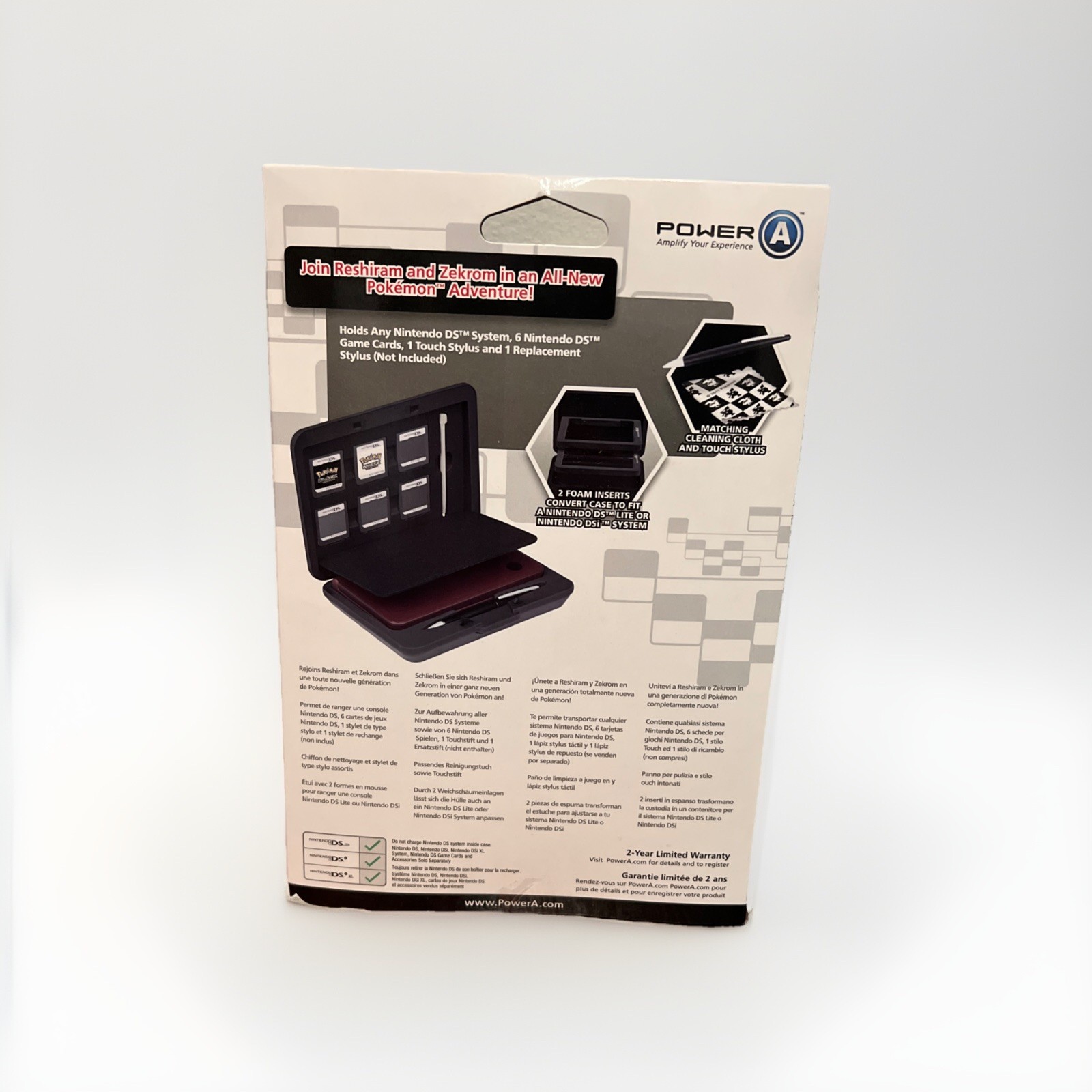 NEW MINT POKEMON BLACK & WHITE HARD SHELL TRAVEL CASE FOR DS LITE/DSI/DSI XL