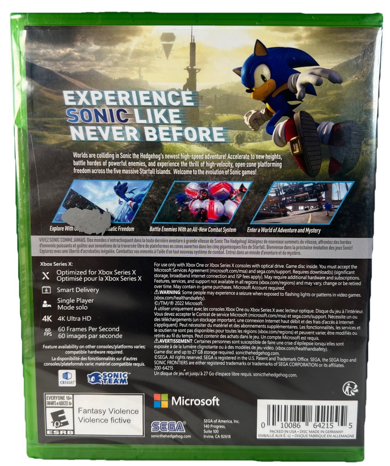 Sonic Frontiers (Microsoft Xbox Series X|S/Microsoft Xbox One, 2022) (Sealed)