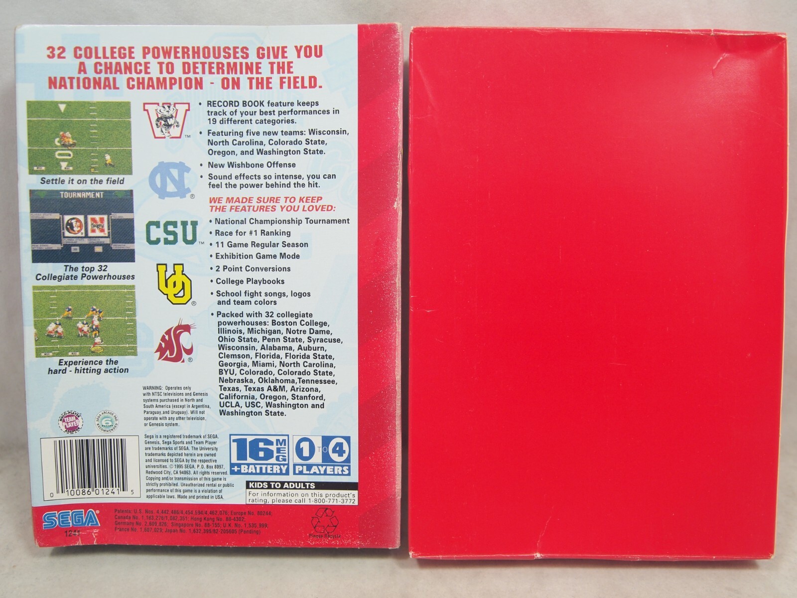 College Football’s National Championship II (SEGA Genesis) Authentic BOX ONLY