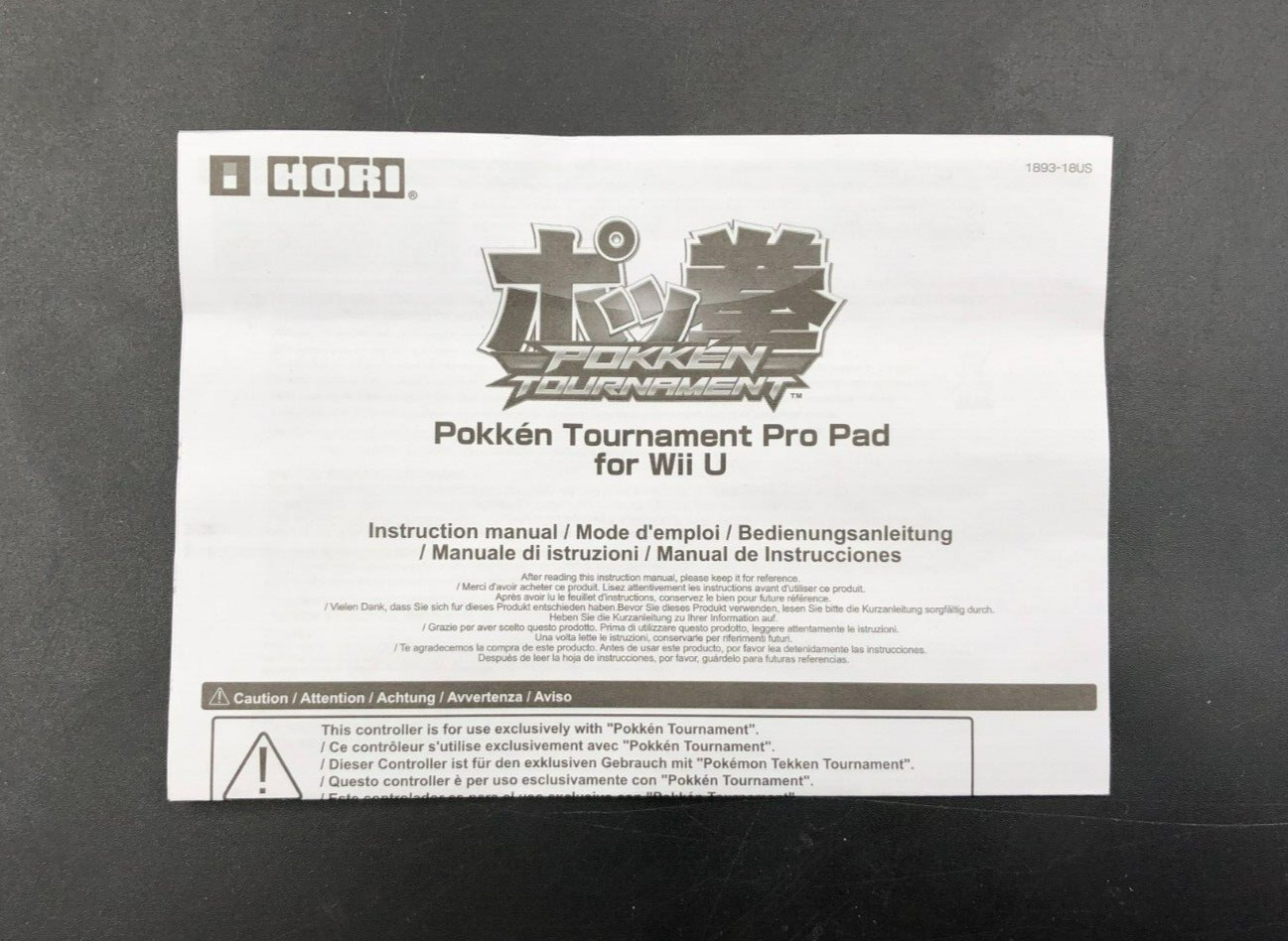 Hori Pokken Tournament White/Red Wired Pro Pad Controller for Nintendo Wii U