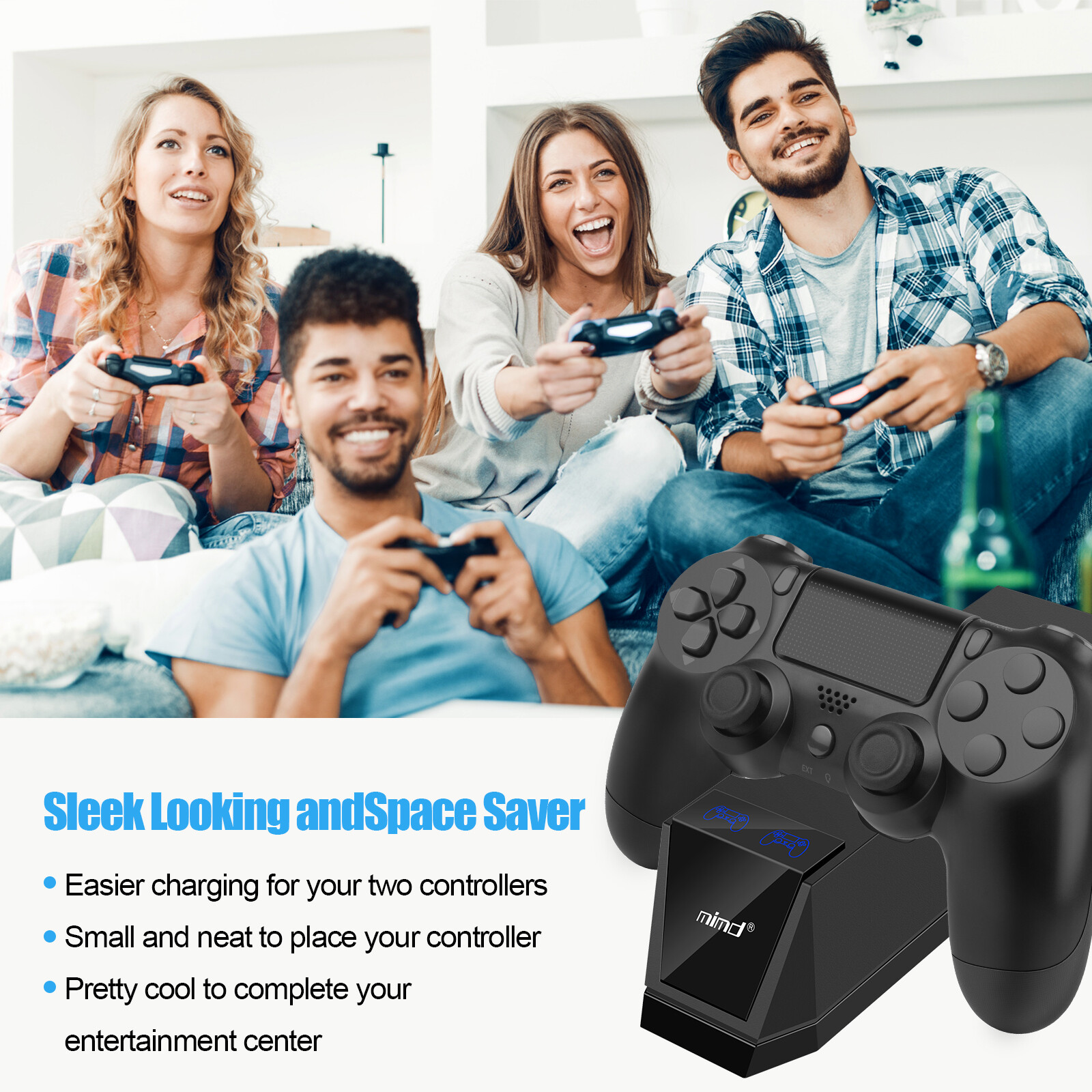 Dual Fast Charger Dock Station Charging Stand For PS4 PlayStation 4 Controller