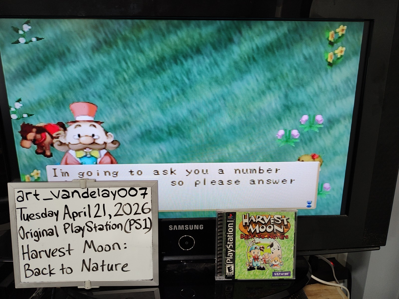 Harvest Moon: Back to Nature (PS1, 2000) *CIB w/ Reg Card + Case Protector* VGC