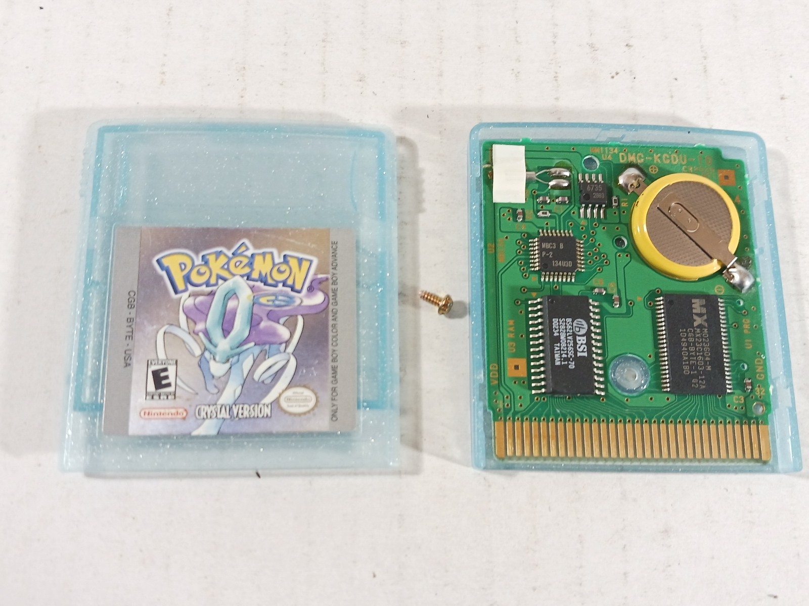 Pokemon Crystal Authentic New Battery Saves Clock Nintendo Game Boy Color GBC