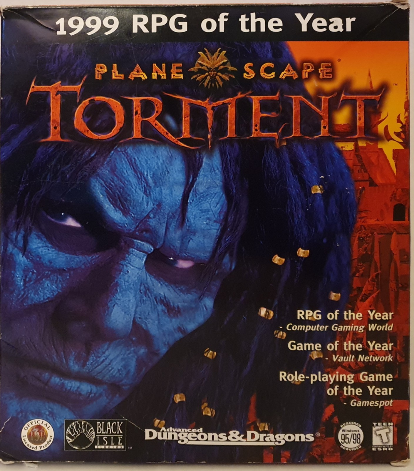 PlaneScape Torment CD pc, 1999 RPG of The Year, Big Box, Black Isle, collectable