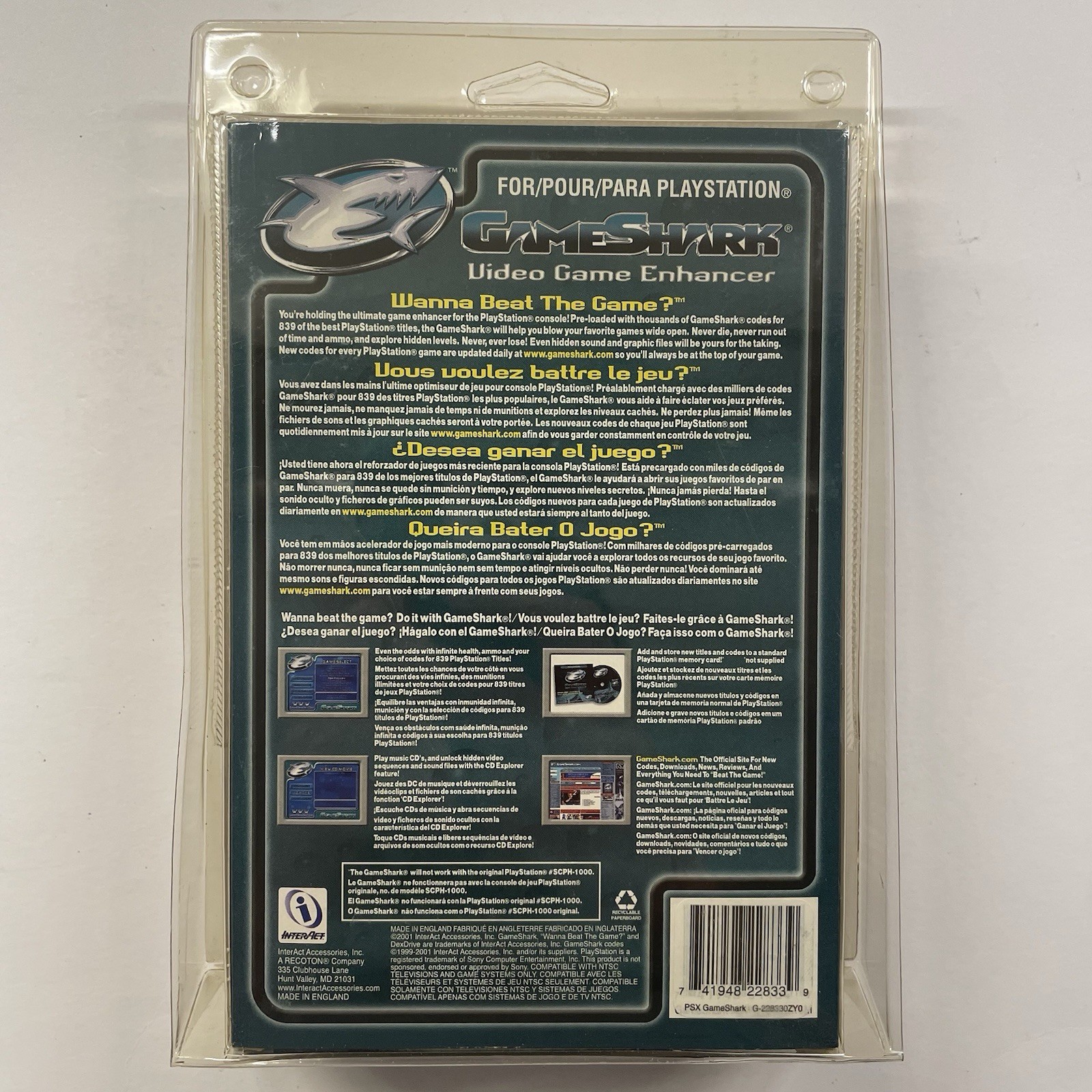 GameShark Version 4.0 Game Enhancer PlayStation 1 PS1 PSX NEW Factory Sealed