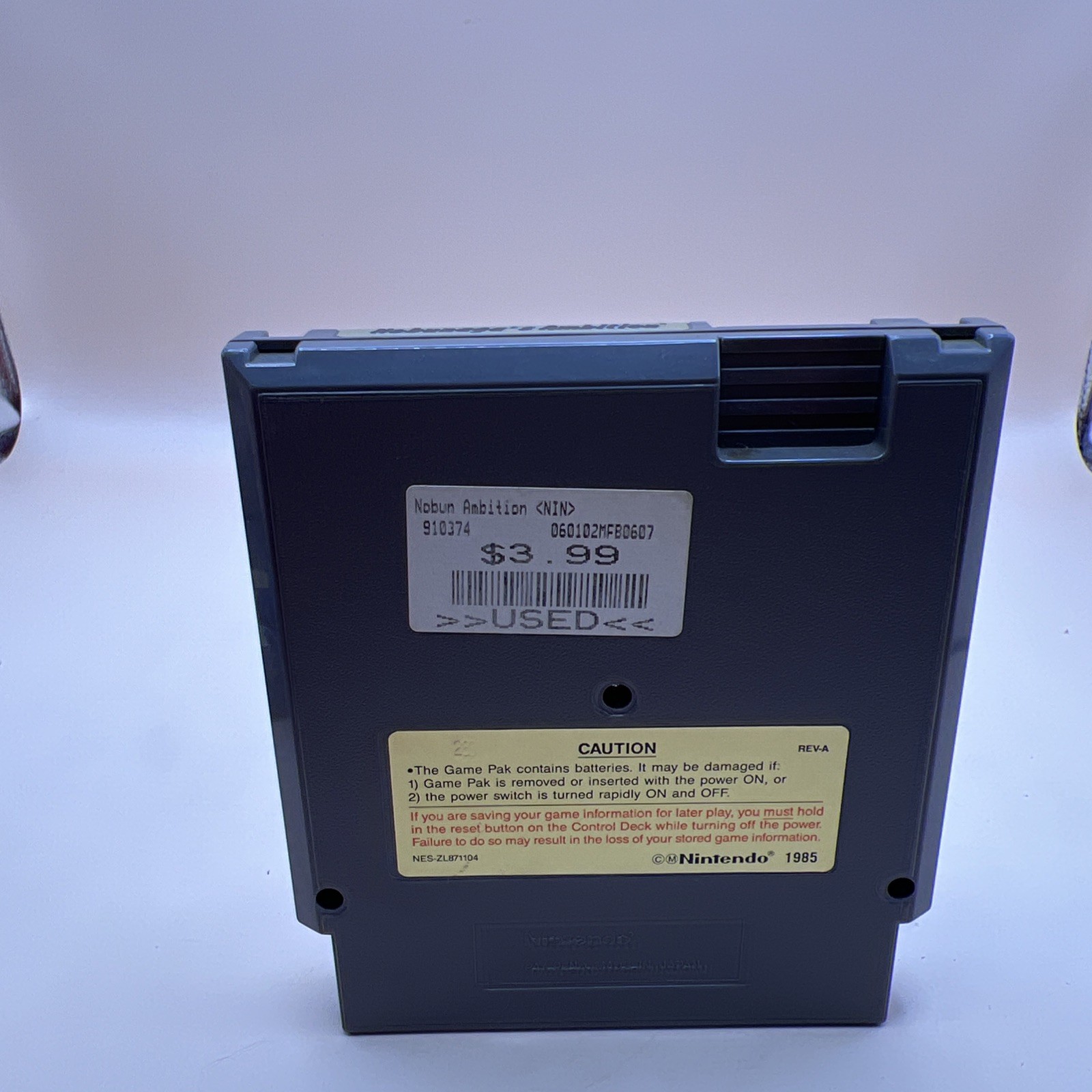 NINTENDO NES GAME NOBUNAGAS AMBITION CARTRIDGE RARE CART KOEI CORPORATION