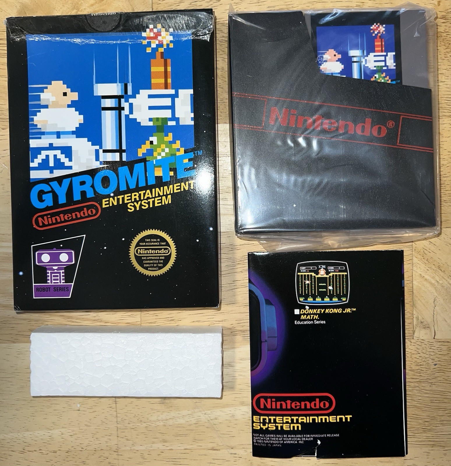 1985 Gyromite NES MATTE STICKER SEAL Hang-Tab NO CODES 1st BOX Nintendo TESTED!
