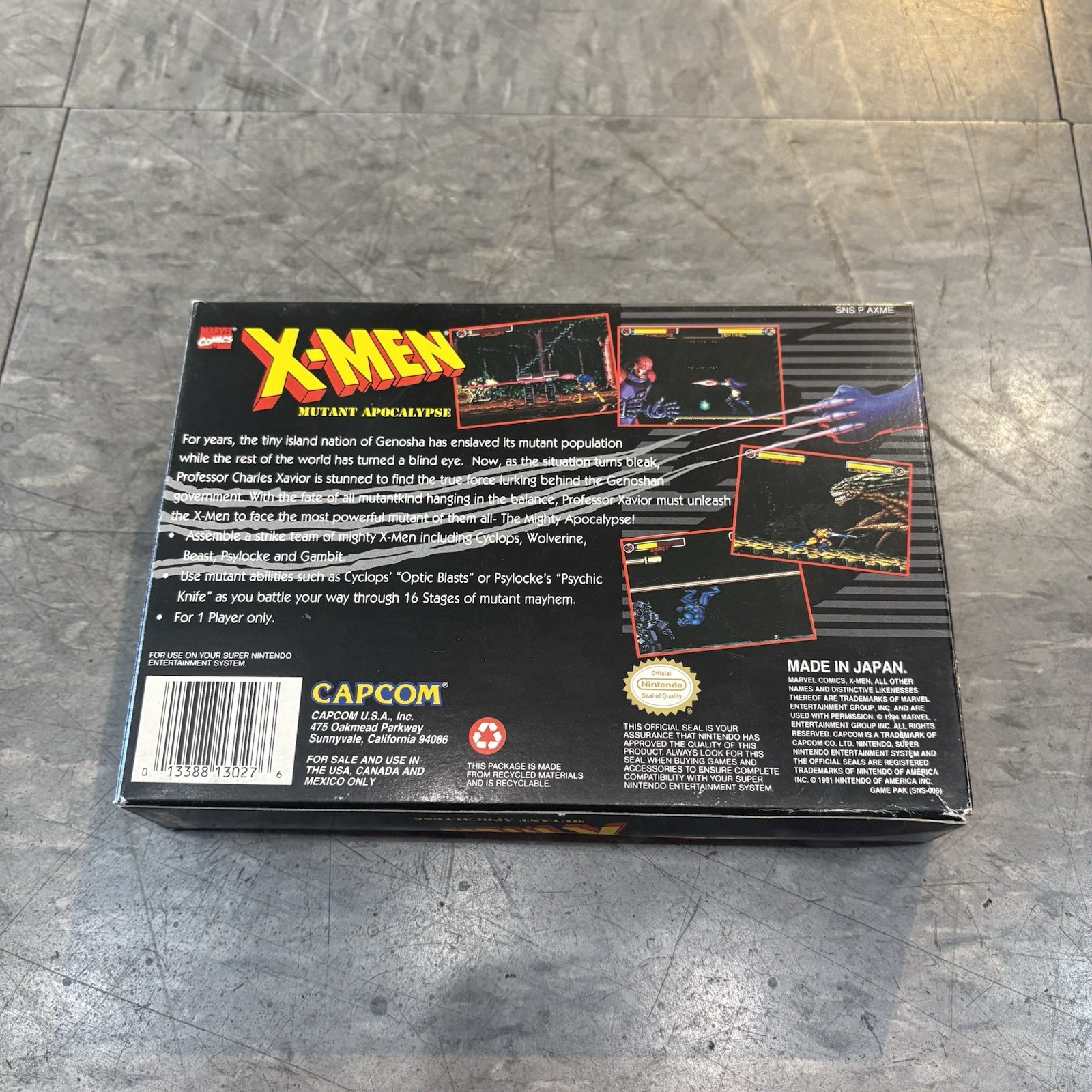 X-Men: Mutant Apocalypse Super Nintendo SNES in Box with Manual CIB