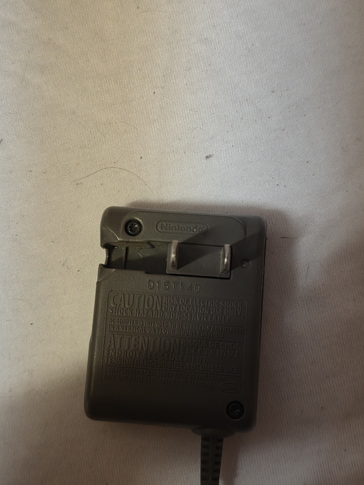 Oem Nintendo AC Adapter Power Cord USG-002 D151140. Grey. Tested Working