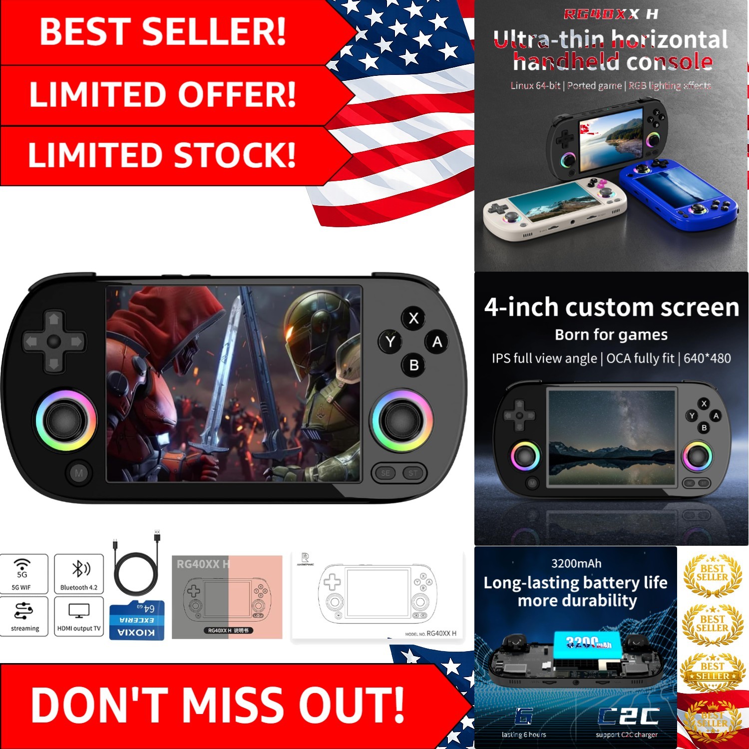 Anbernic RG40XX H Retro Gaming Console – Enjoy Stunning 640×480 Gameplay