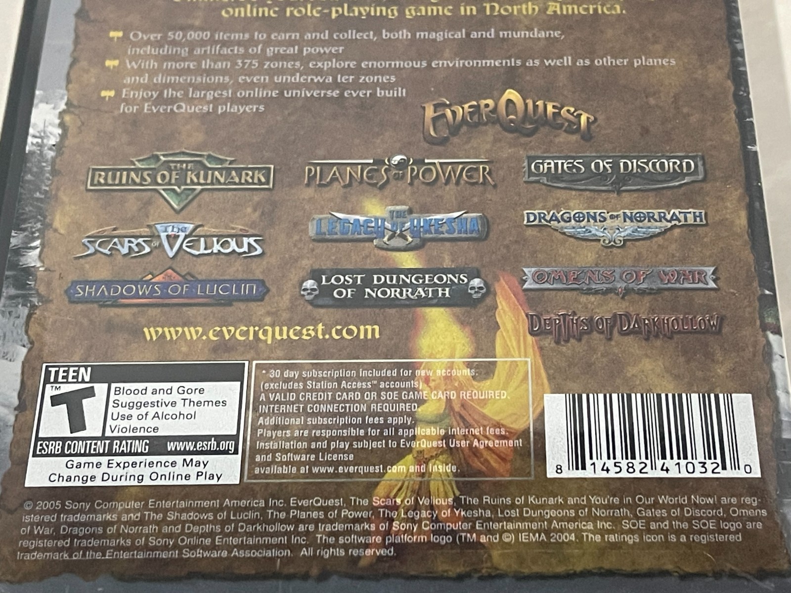 EverQuest: Titanium Edition (PC: Windows, 2006) NTSC RPG SOE Sony New Sealed