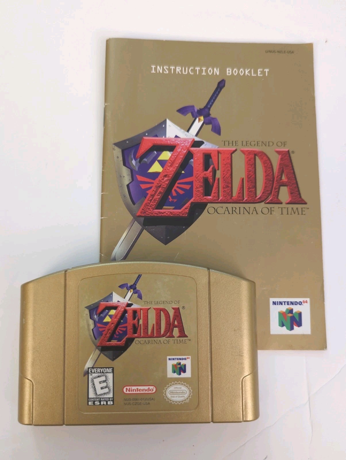Legend of Zelda: Ocarina of Time N64 Authentic Gold Cartridge Tested With Manual