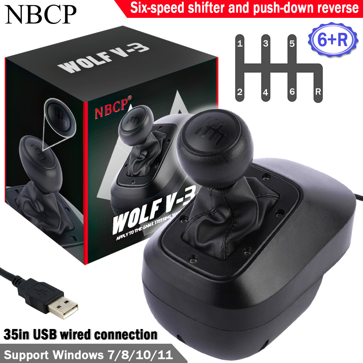 PC USB Racing Games Simulator Gear Shifter with Reverse For G29 G27 G25 G920