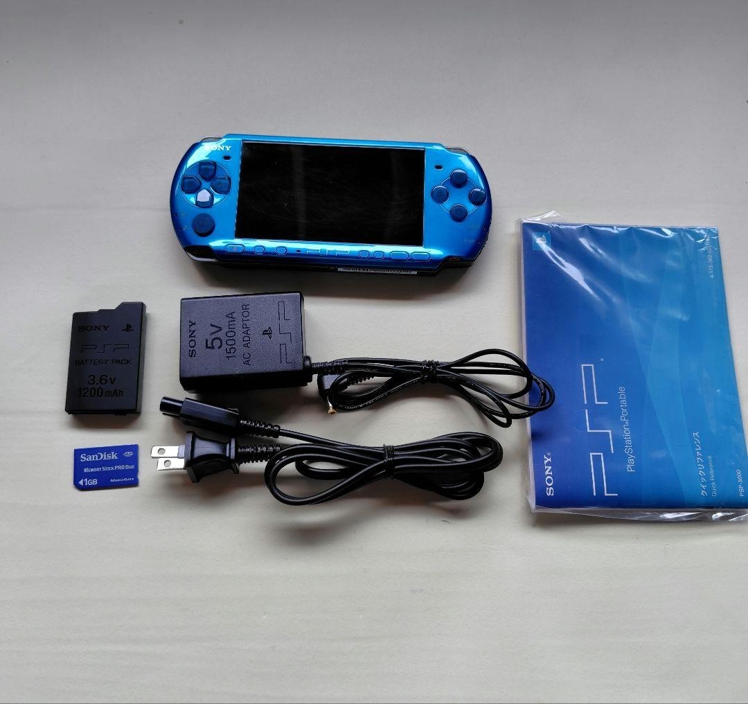 Sony PSP-3000 Vibrant Blue Console CIB BOXED Region Free Fully Tested