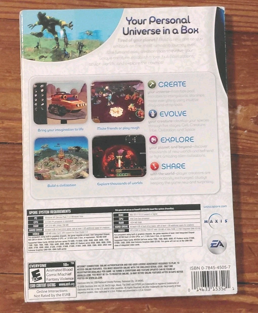 Spore Creature Creator • Windows / Mac • EA • Rated E For Everyone • New/Sealed