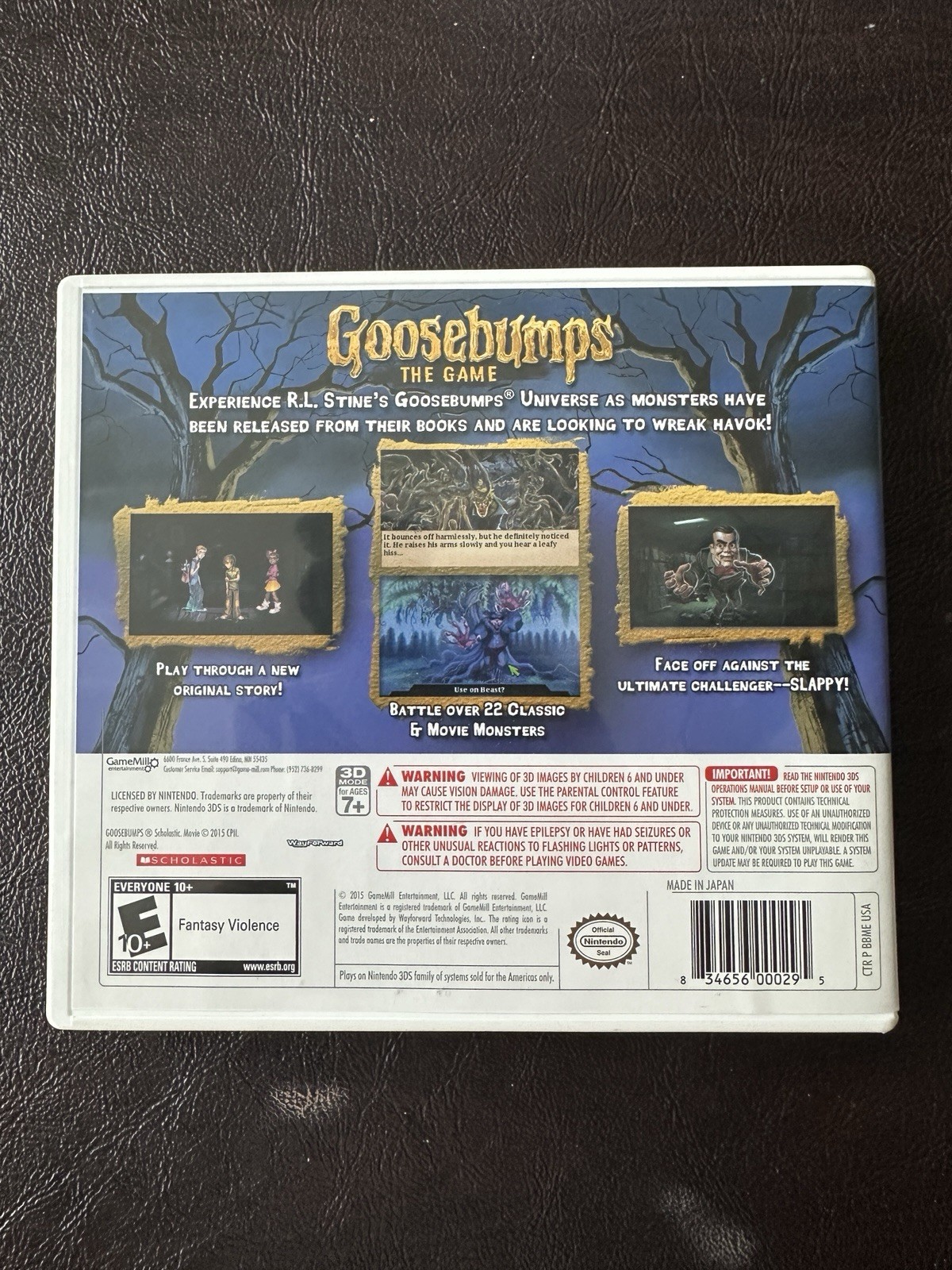 Goosebumps: The Game (Nintendo 3DS) CIB Complete Tested and Working