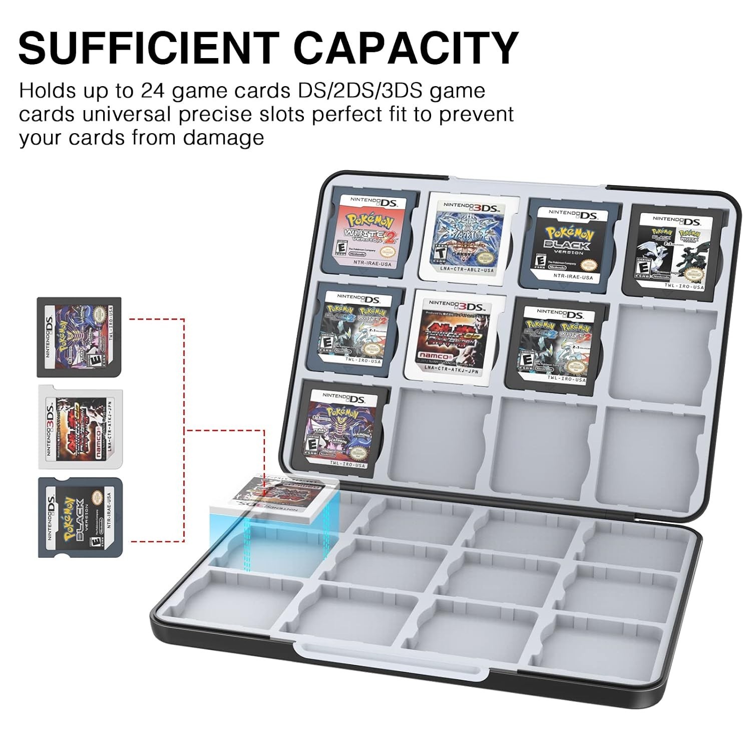 Game Card Case for Nintendo 3DS 3DSXL 2DS 2DSXL DS DSi,Portable 3DS 2DS DS Game