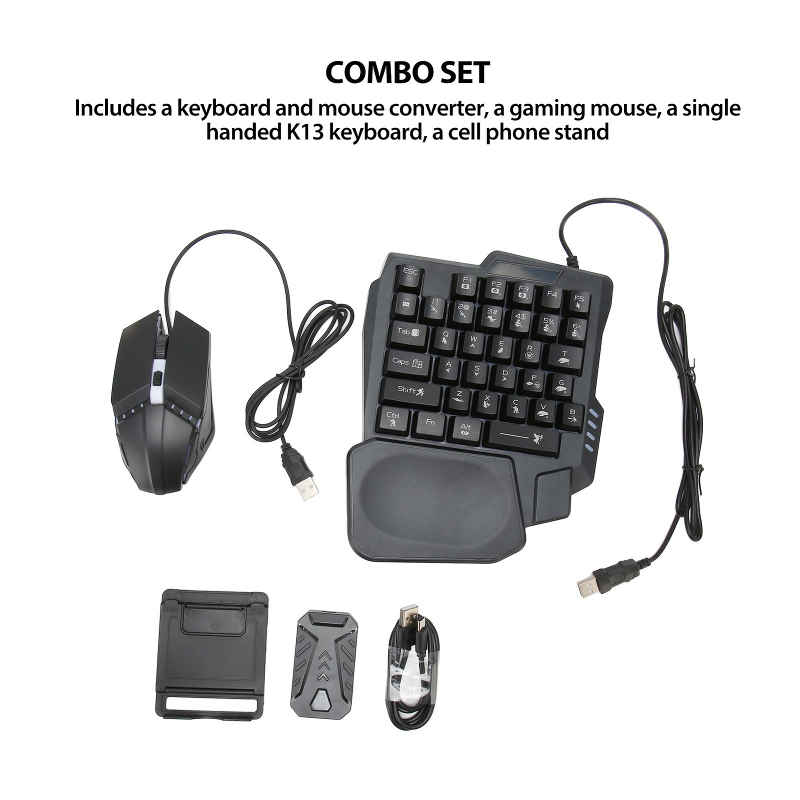 4in1 Mobile Game Combo Pack Gamepad Controller Gaming Keyboard Mouse Converter K