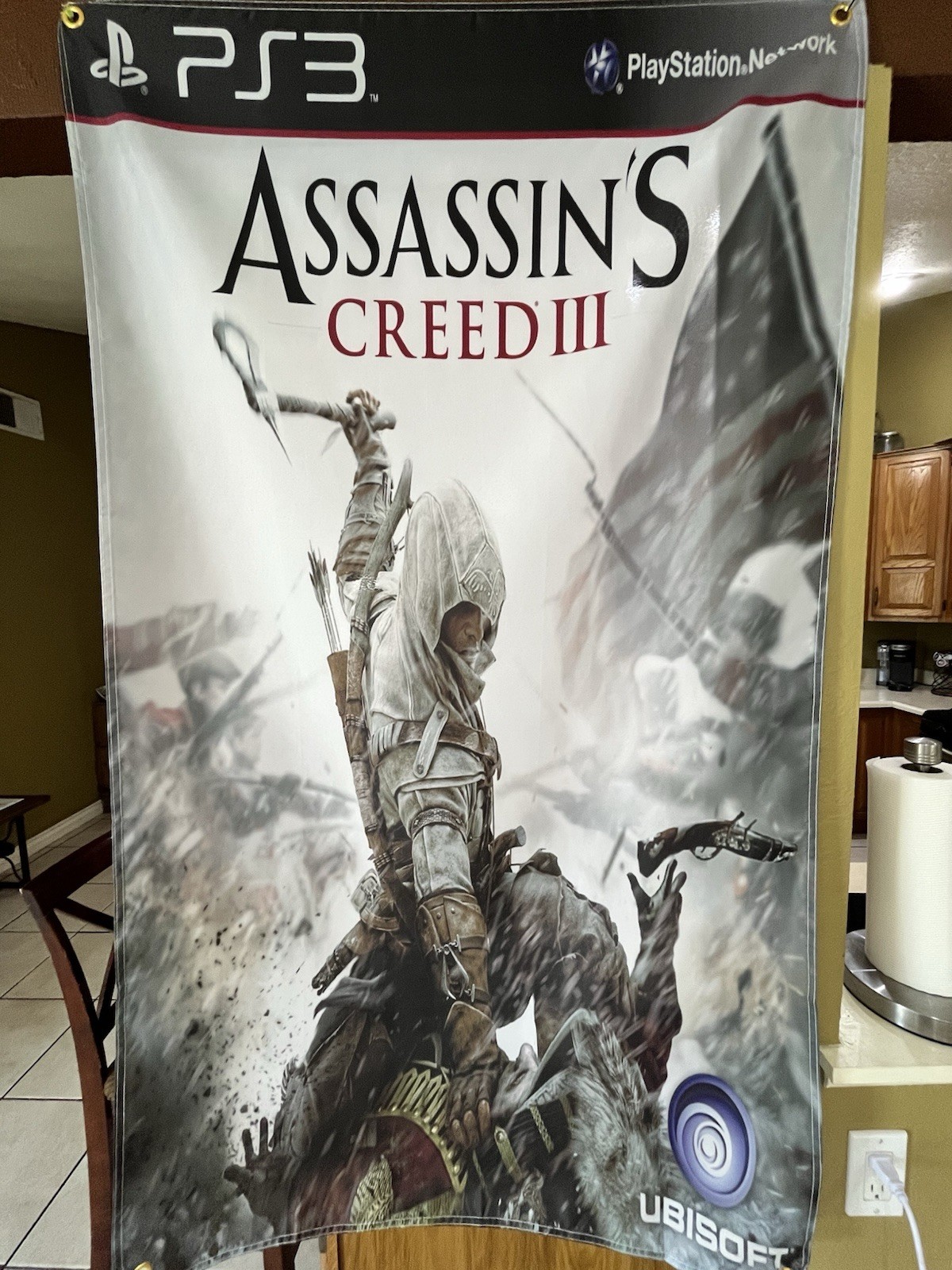 Assassin’s Creed III 3 5′ Flag Banner Poster Sony PlayStation 3 PS3 2012 UBISOFT