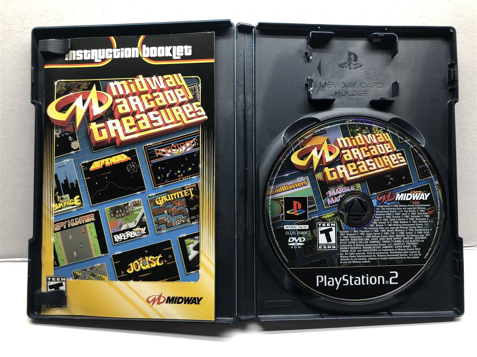 Midway Arcade Treasures (Sony PlayStation 2, 2003) Complete w/ Manual – Tested