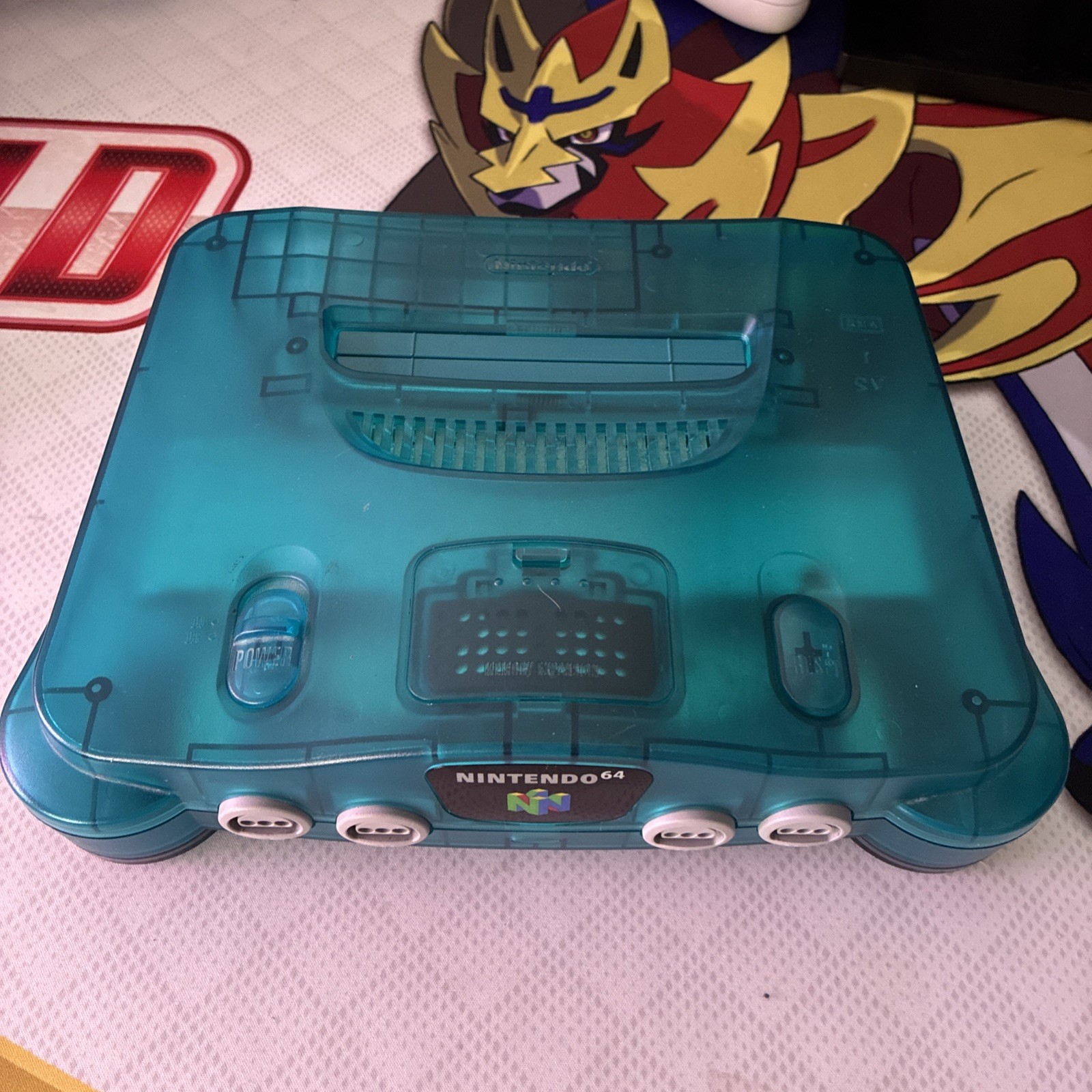 Nintendo 64 N64 Funtastic Ice Blue Console With 6 Game 4 Controller Bag Working