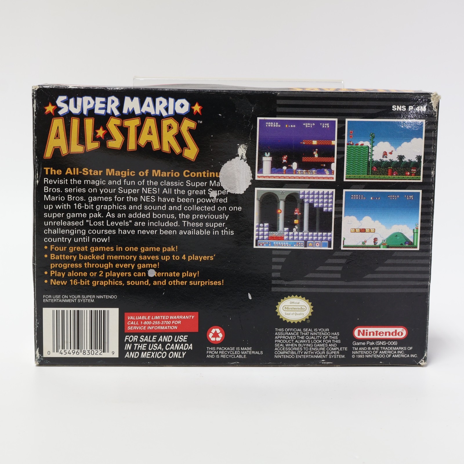Super Mario All-Stars (SNES) CIB – Authentic Acceptable Condition