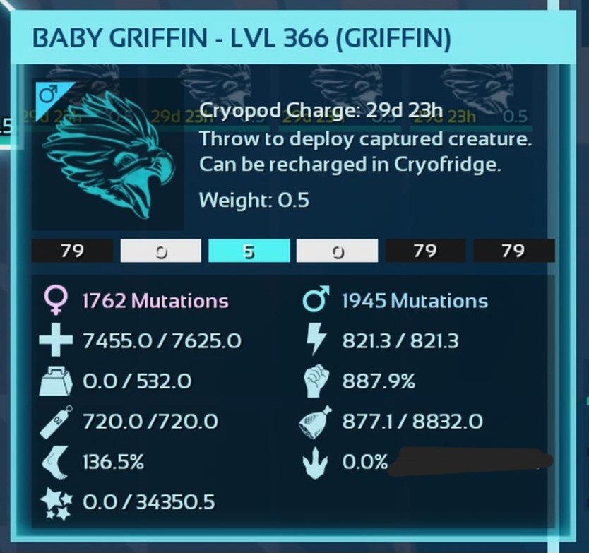 TOP GRIFFIN BLACK ID79 BABY PAIR ARK ASCENDED PVE OFFICIAL PC/XBOX/PS5
