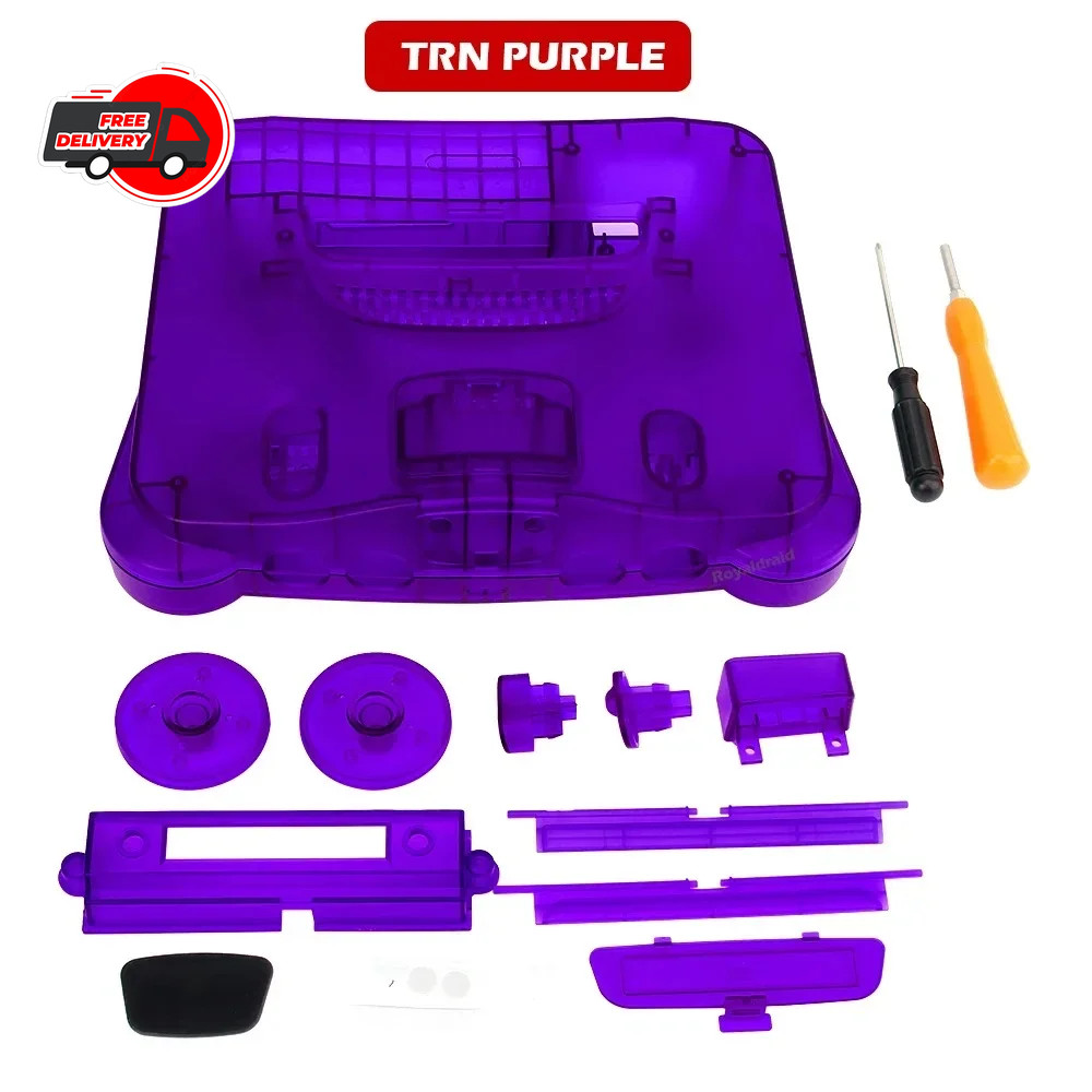 Bitfunx Replacement Shell Case for N64 Nintendo 64 Console Transparent Plastic