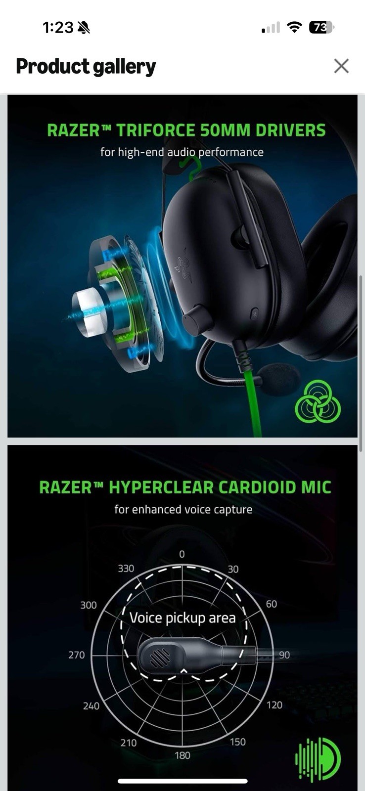 Razer BlackShark V2 X Gaming Headset: 7.1 Surround Sound – 50mm Drivers – Black