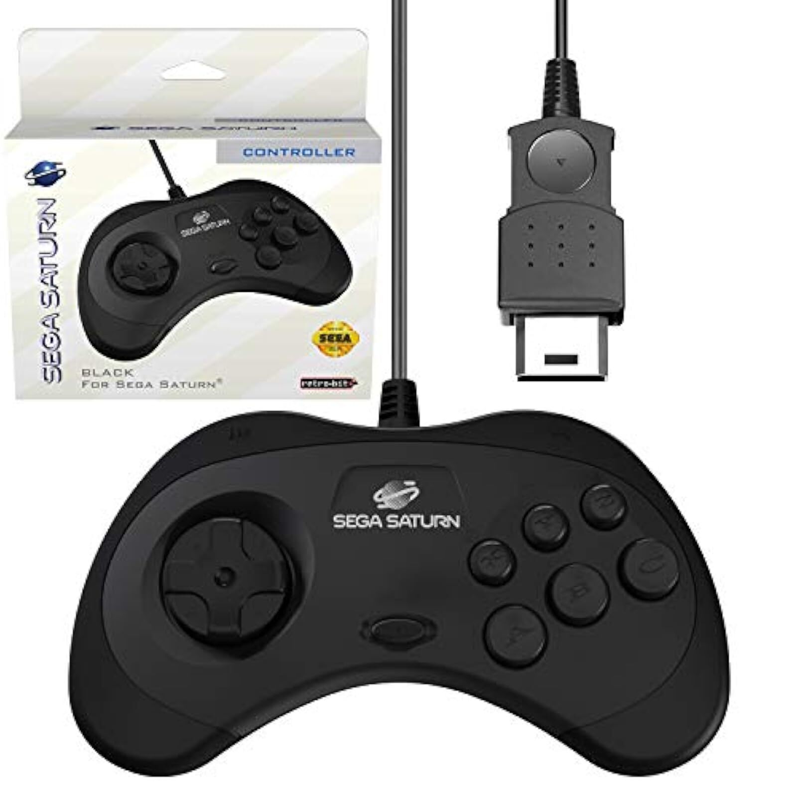Retro-Bit Official Sega Saturn Controller For Sega Saturn Original Port 6E
